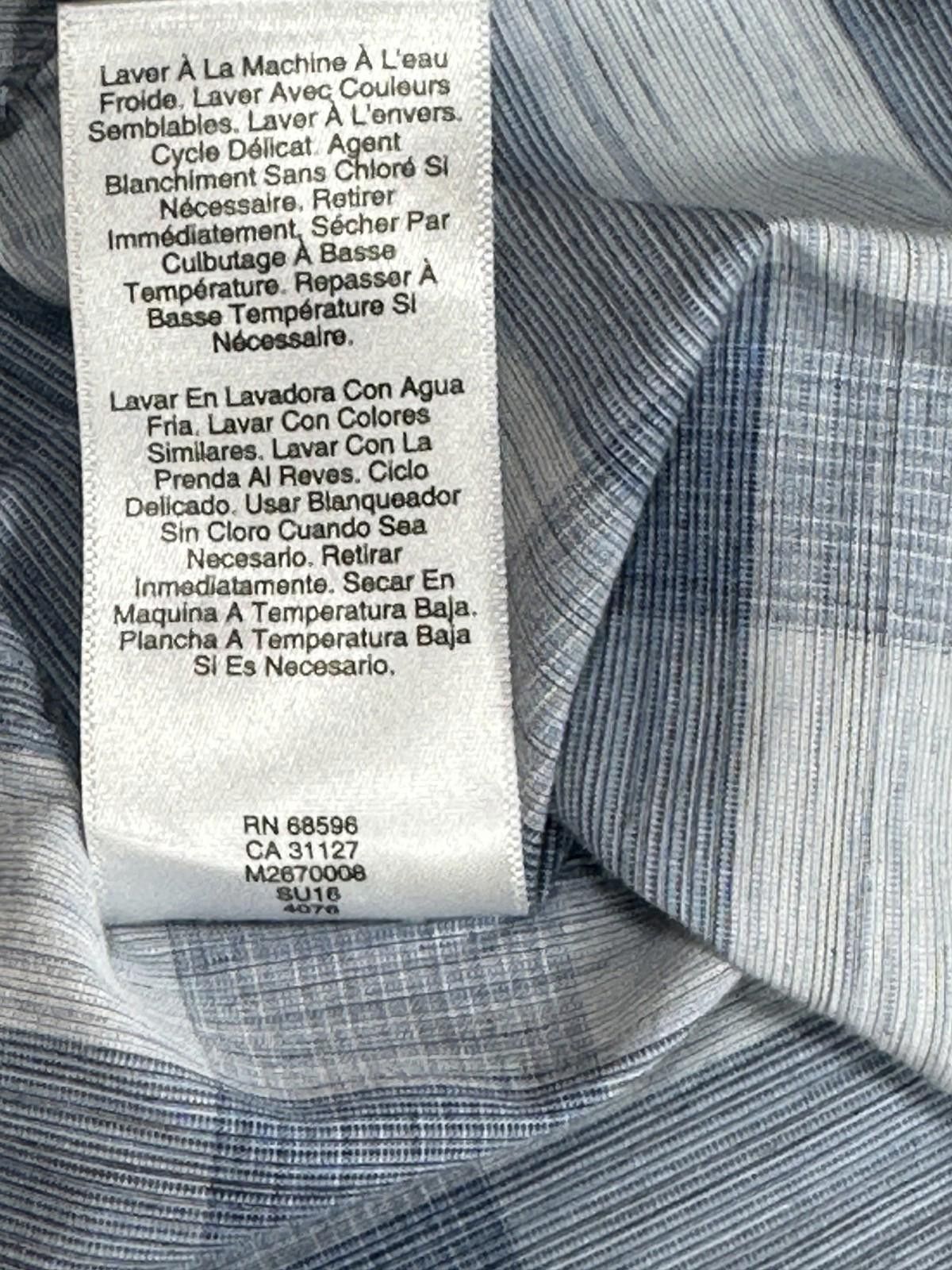 DKNY DKNY 100% Cotton Button Up Shirt Blue/Gray Mens 2XL Size US XXL / EU 58 / 5 - 7 Thumbnail
