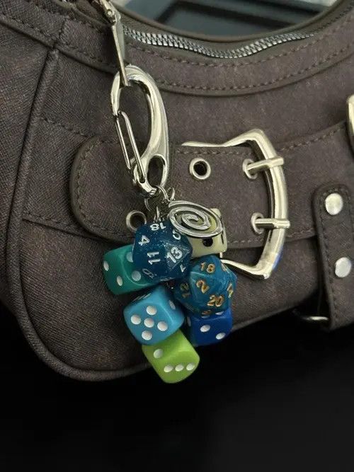 Jewelry Dice string keychain,y2k Keychain Size ONE SIZE - 8 Thumbnail