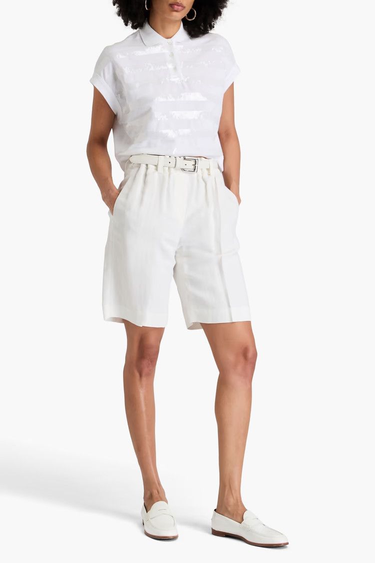 Brunello Cucinelli o1y0825 Polo Shirt in White Size XS / US 0-2 / IT 36-38 - 2 Thumbnail