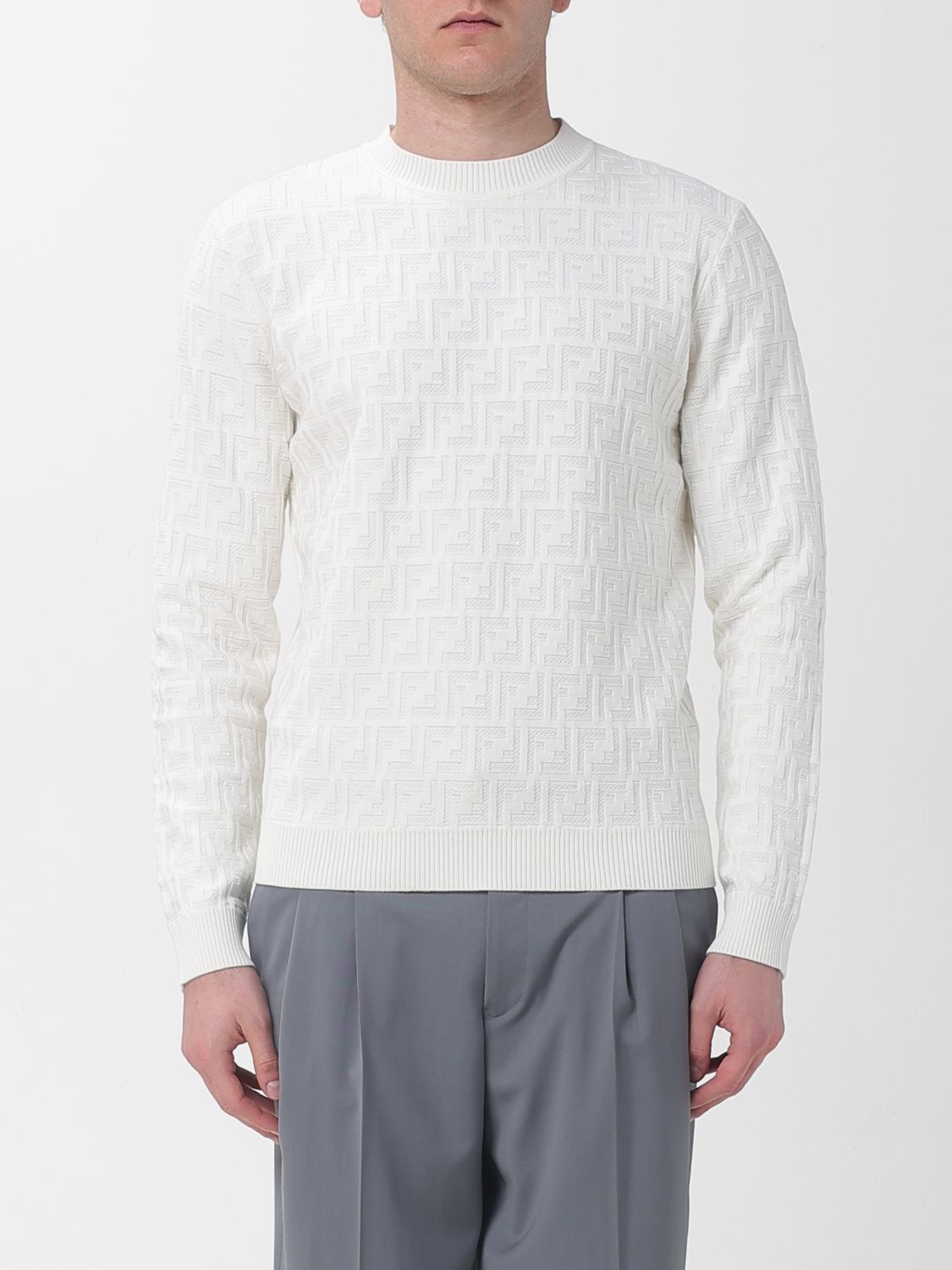 Fendi Fendi Sweater Men White Size US XXL / EU 58 / 5 - 1 Thumbnail