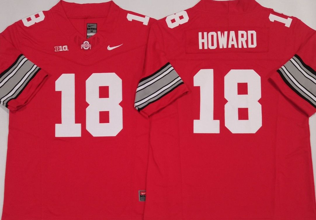 Other Men's Ohio State Buckeyes #18 Will Howard Red 2025 Size US S / EU 44-46 / 1 - 1 Thumbnail