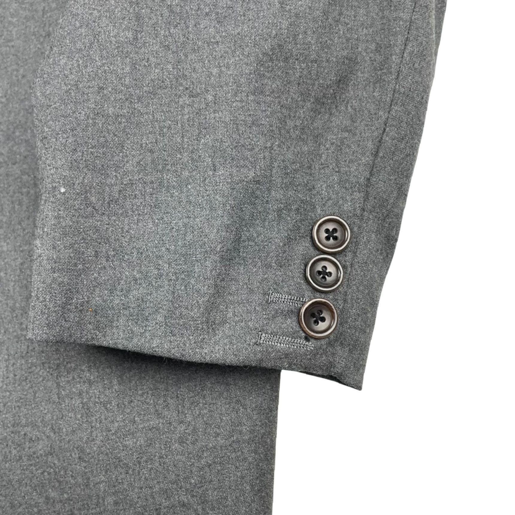 Armani Armani Collezioni Blazer Men Wool Flannel 3-Button Gray 40S US Short Three-Button Notch Lapel Made in Italy Mens Size 40R - 4 Thumbnail