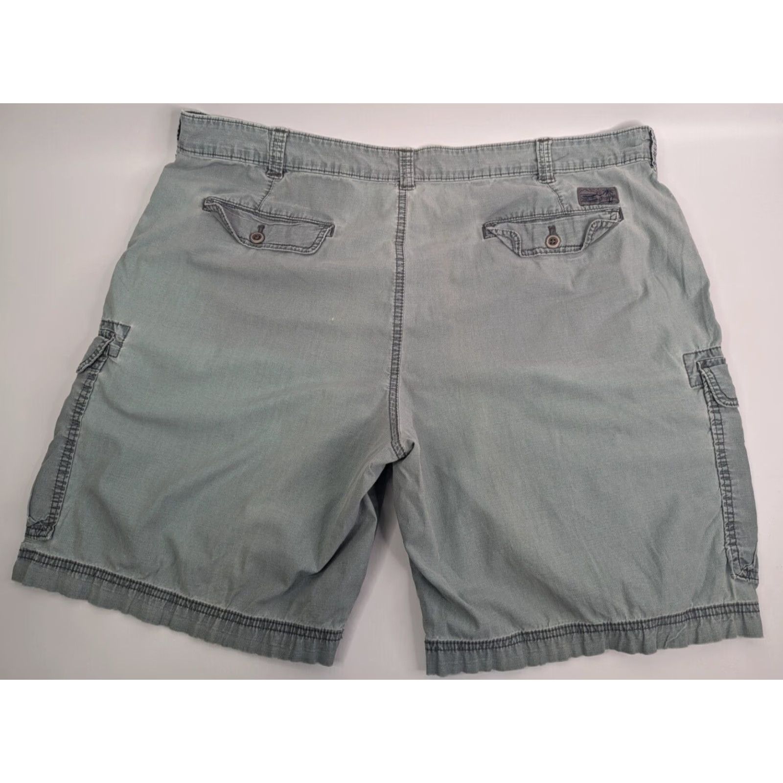 Izod VINTAGE IZOD Saltwater Cargo Shorts Men 42 Gray Green Stretch Outdoors Hiking Distressed Size US 42 / EU 58 - 3 Thumbnail