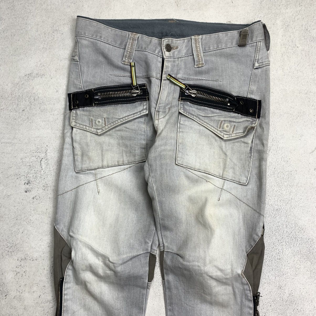 PPFM PPFM Multi Zipper Denim Biker Pants Size US 33 - 5 Thumbnail