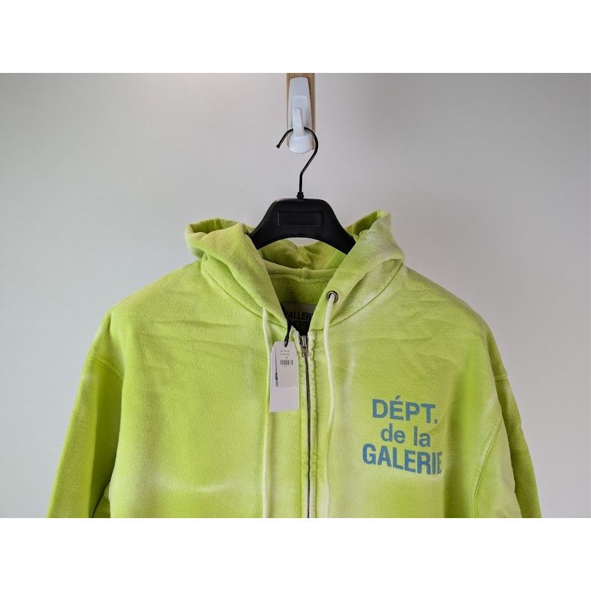Gallery Dept. o1rshd1 French Logo Zip Up Hoodie in Lime Green M Size US M / EU 48-50 / 2 - 3 Thumbnail