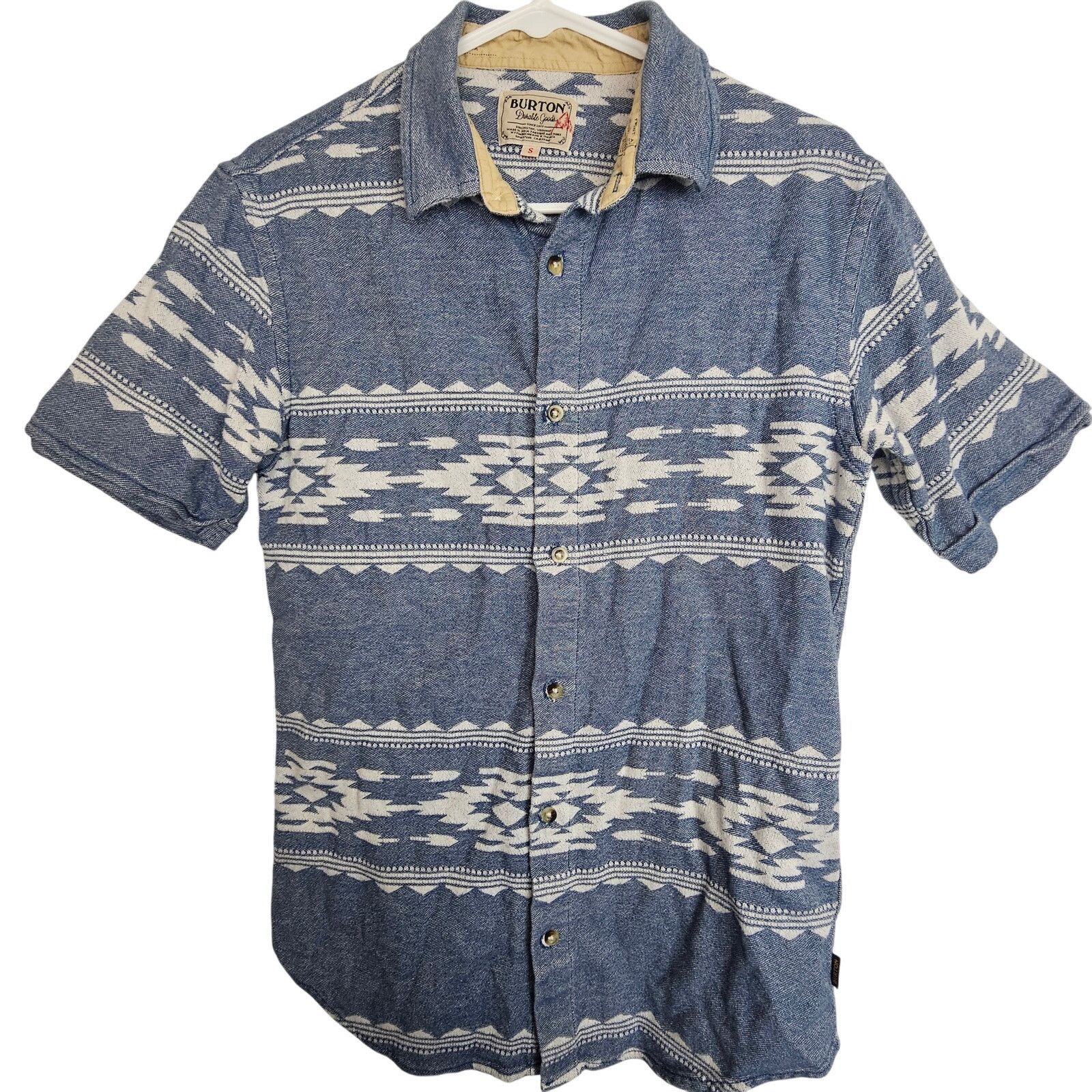 Burton Burton Shirt Men S Blue Southwestern Durable SS Button Size US S / EU 44-46 / 1 - 1 Thumbnail