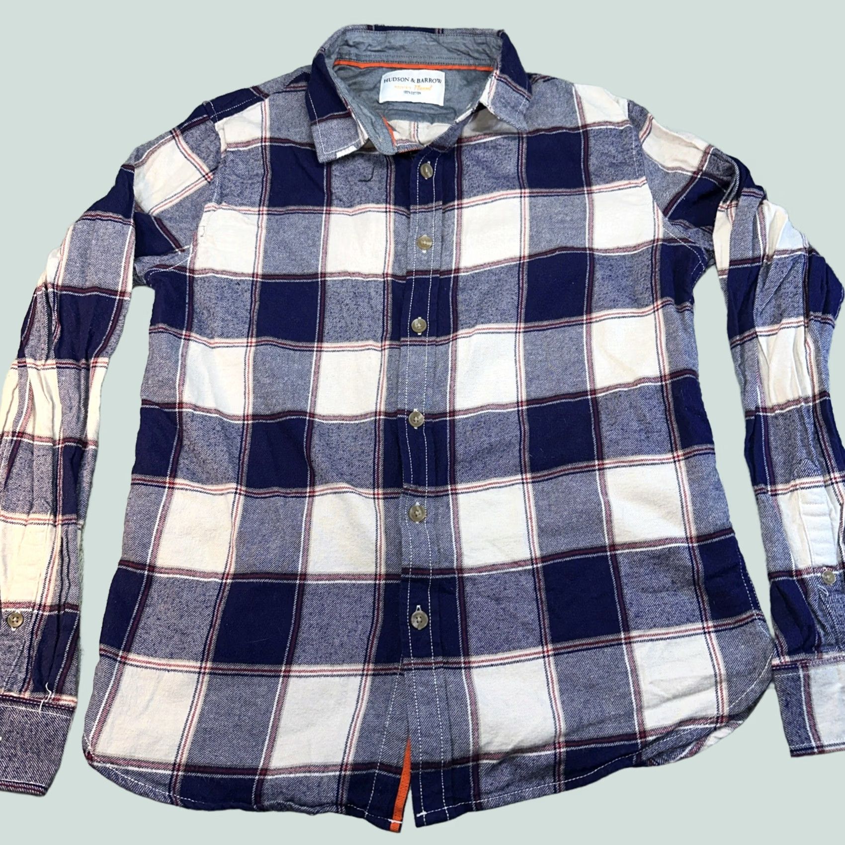 Hudson VINTAGE Hudson & Barrow Mountain Flannel Shirt S Men Blue Cream 100% Cotton Long Sleeve Button-Up Regular Size Small Size US S / EU 44-46 / 1 - 1 Thumbnail