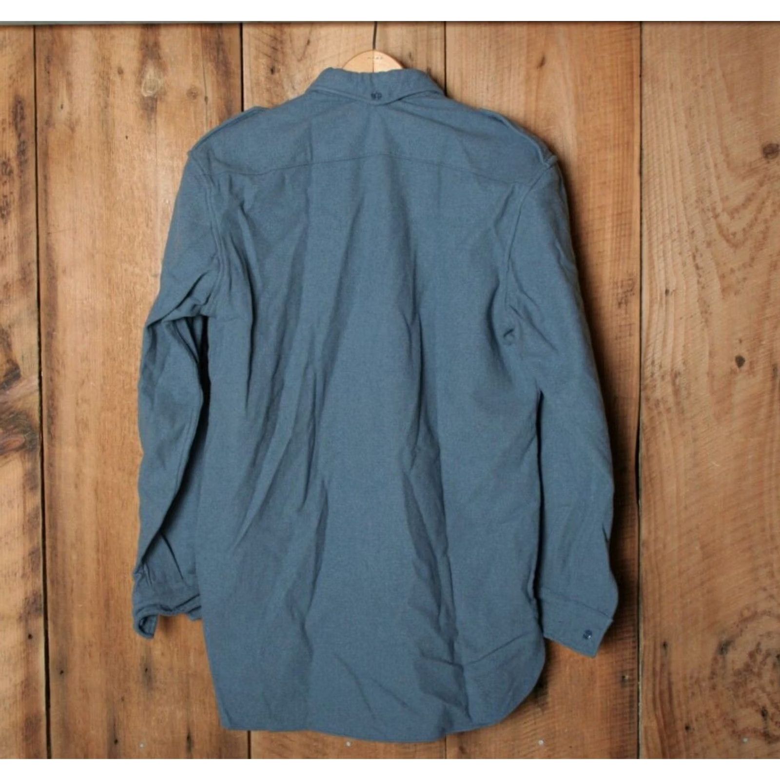 Vintage VINTAGE LANIFICIO PECCI Blue Wool Button Front Army Shirt Sz. S/M Mens Wool Button-Up Epaulettes Navy Blue Shirt Mens S/M Size US S / EU 44-46 / 1 - 6 Thumbnail