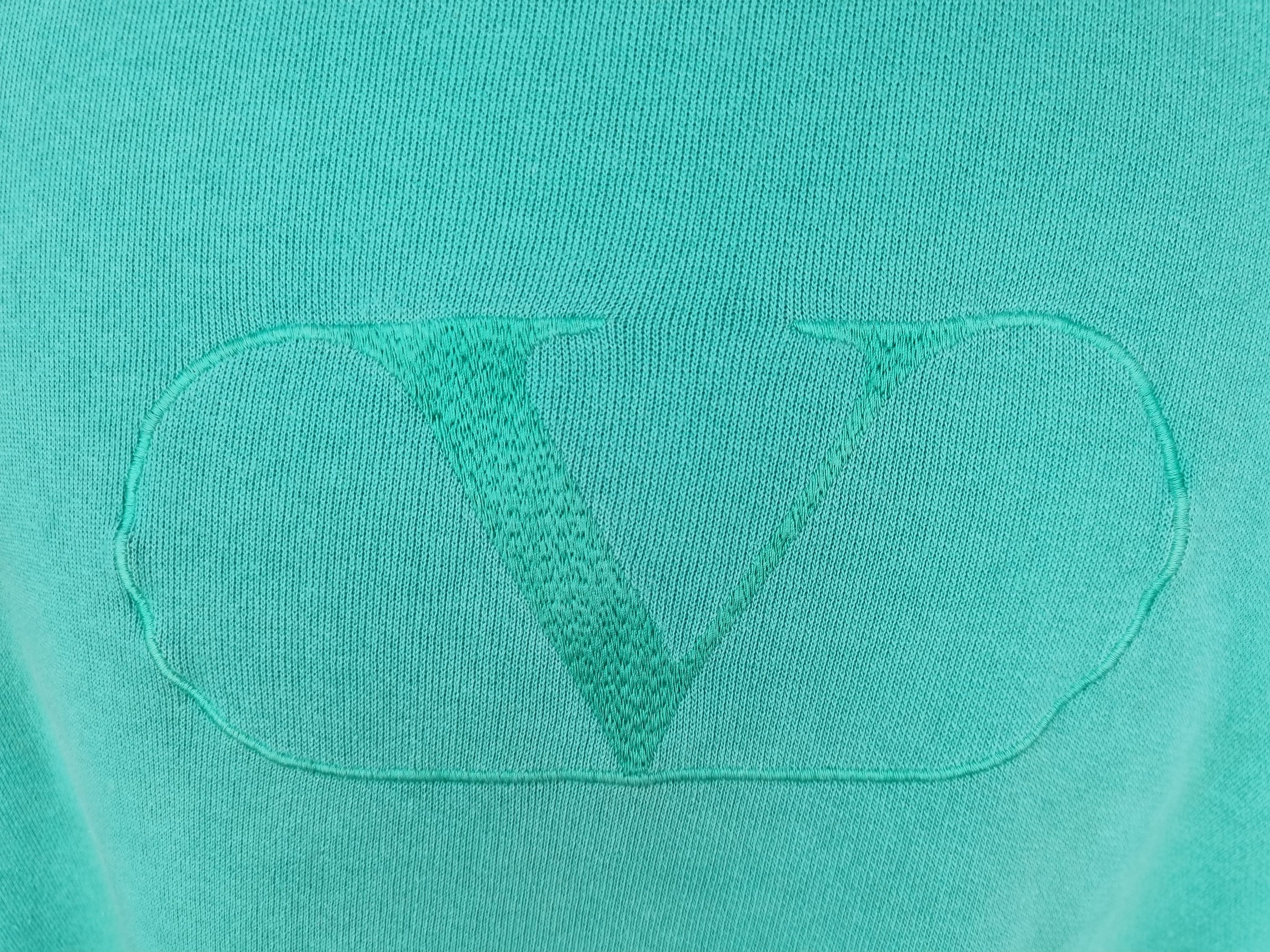 Valentino × Vintage 90s Valentino Big Logo Oversized Mint Sweatshirt Size US M / EU 48-50 / 2 - 3 Thumbnail