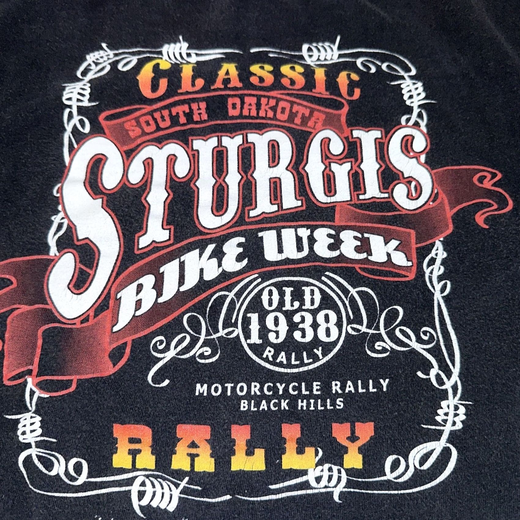 Vintage VINTAGE Sturgis T-Shirt Mens L Black 90s Biker Graphic Print South Dakota USA City Patriotic College Grunge Retro Limited Edition Vikings? Size US L / EU 52-54 / 3 - 7 Thumbnail
