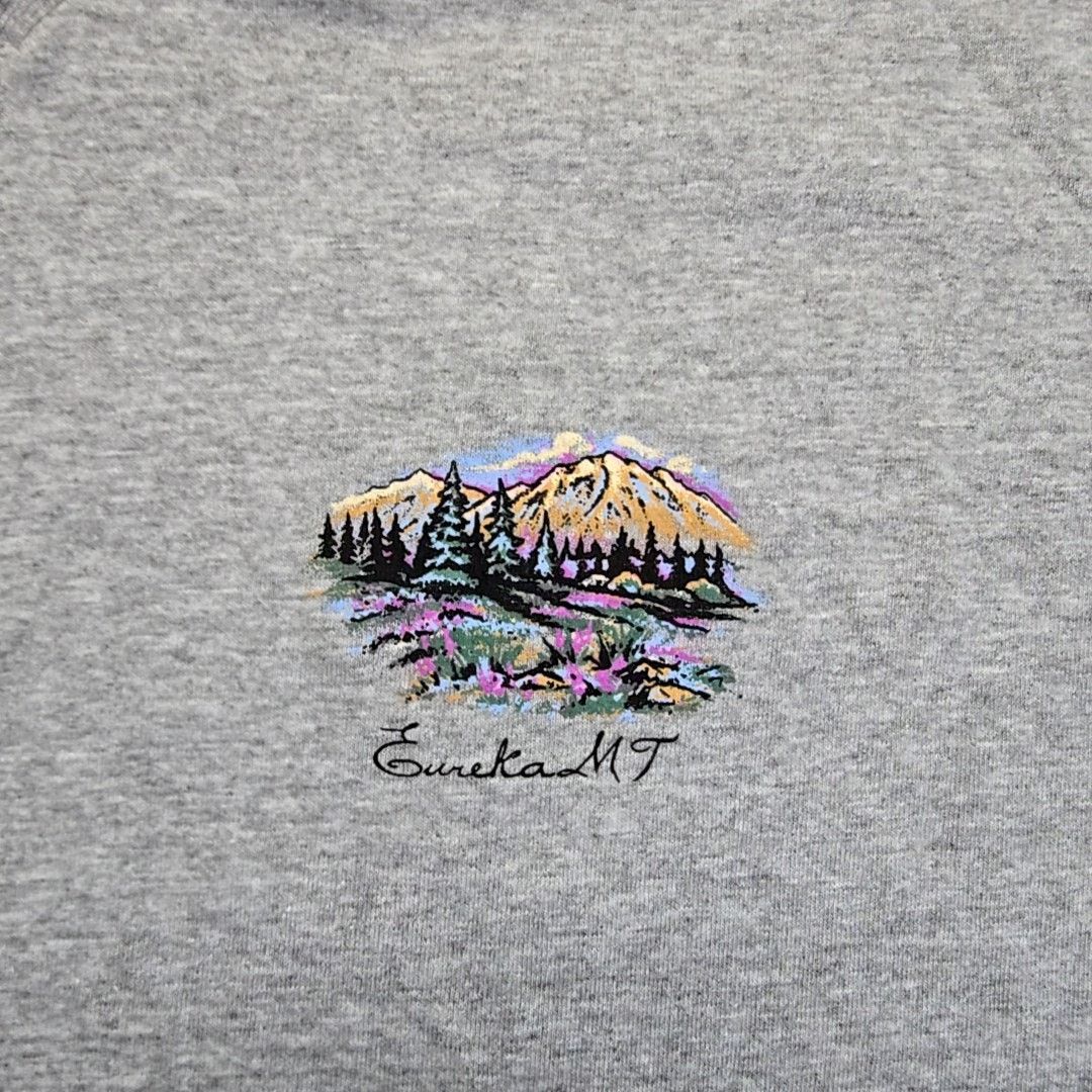 Anvil Vintage Eureka Montana Gray Mountain Scene V-neck XL Tee Size XL / US 12-14 / IT 48-50 - 2 Thumbnail