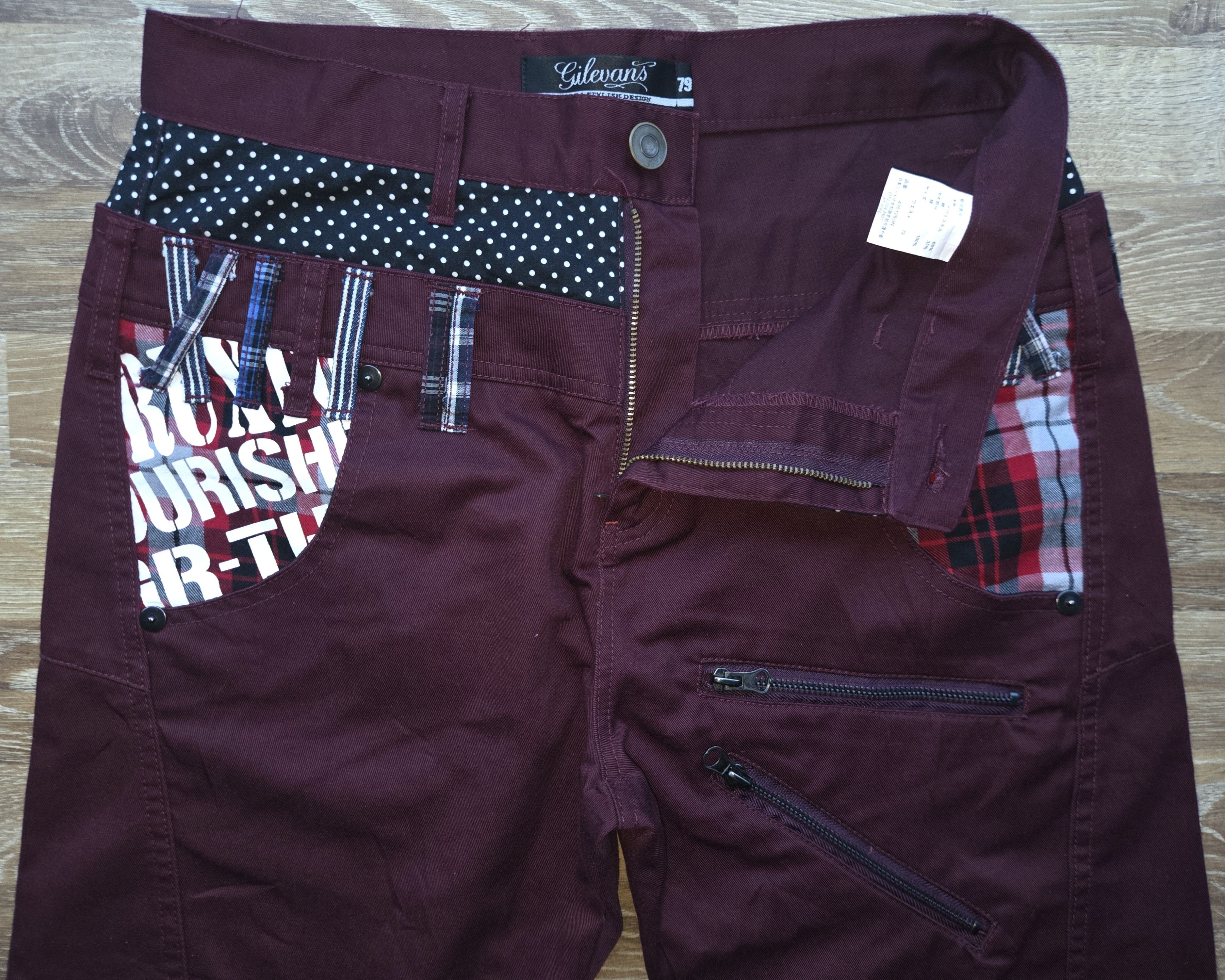 Japanese Brand Vtg y2k Gilevans Brand Punk Bondage Multi Zipper Cargo Pants Size US 31 - 4 Thumbnail