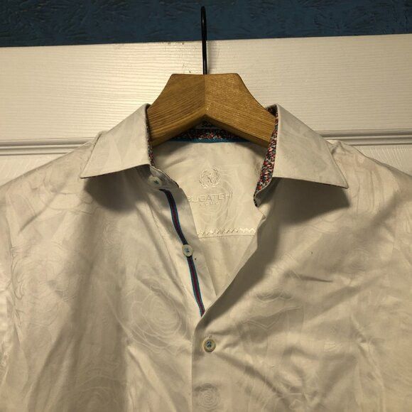 BUGATCHI bugatchi men's white cotton casual shirt size: M shaped fit Size US M / EU 48-50 / 2 - 3 Thumbnail