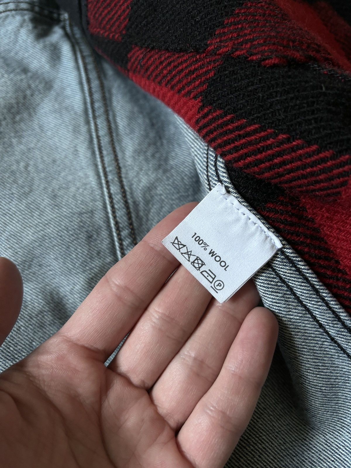 Dries Van Noten Dries van Noten jacket denim patchwork red / black plaid Size US S / EU 44-46 / 1 - 9 Thumbnail