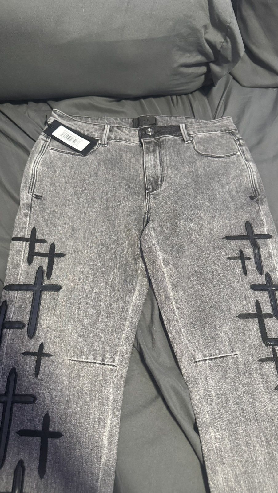 Rta RTA BRYANT SKINNY JEAN CLOUDED MIST CROSS PATCH Size US 30 / EU 46 - 3 Thumbnail