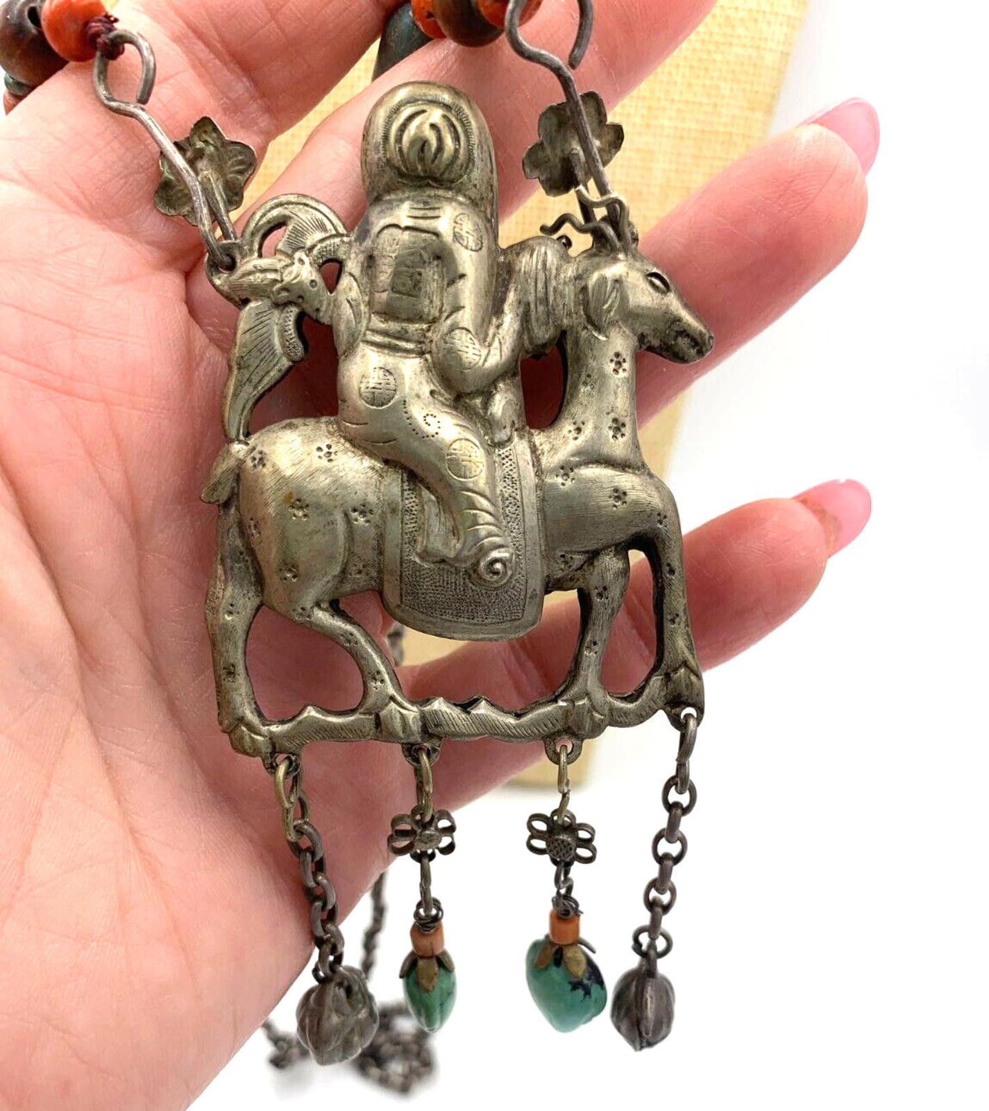 Other Chinese Sterling Silver Qing Dynasty Man Riding Necklace Size ONE SIZE - 5 Thumbnail
