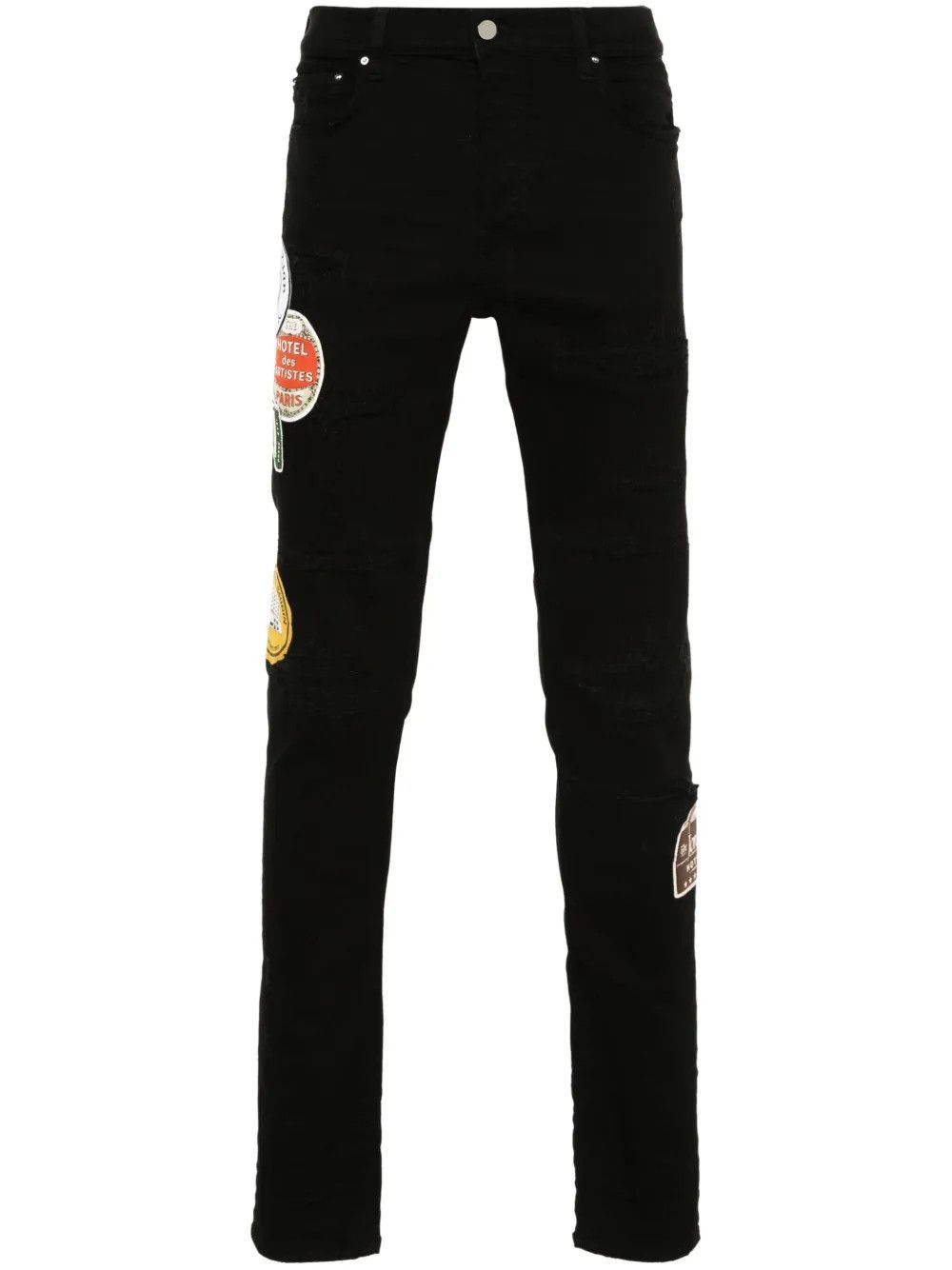 Amiri o1mle0426 Travel Patch Repair Jeans in Black Size US 34 / EU 50 - 1 Thumbnail