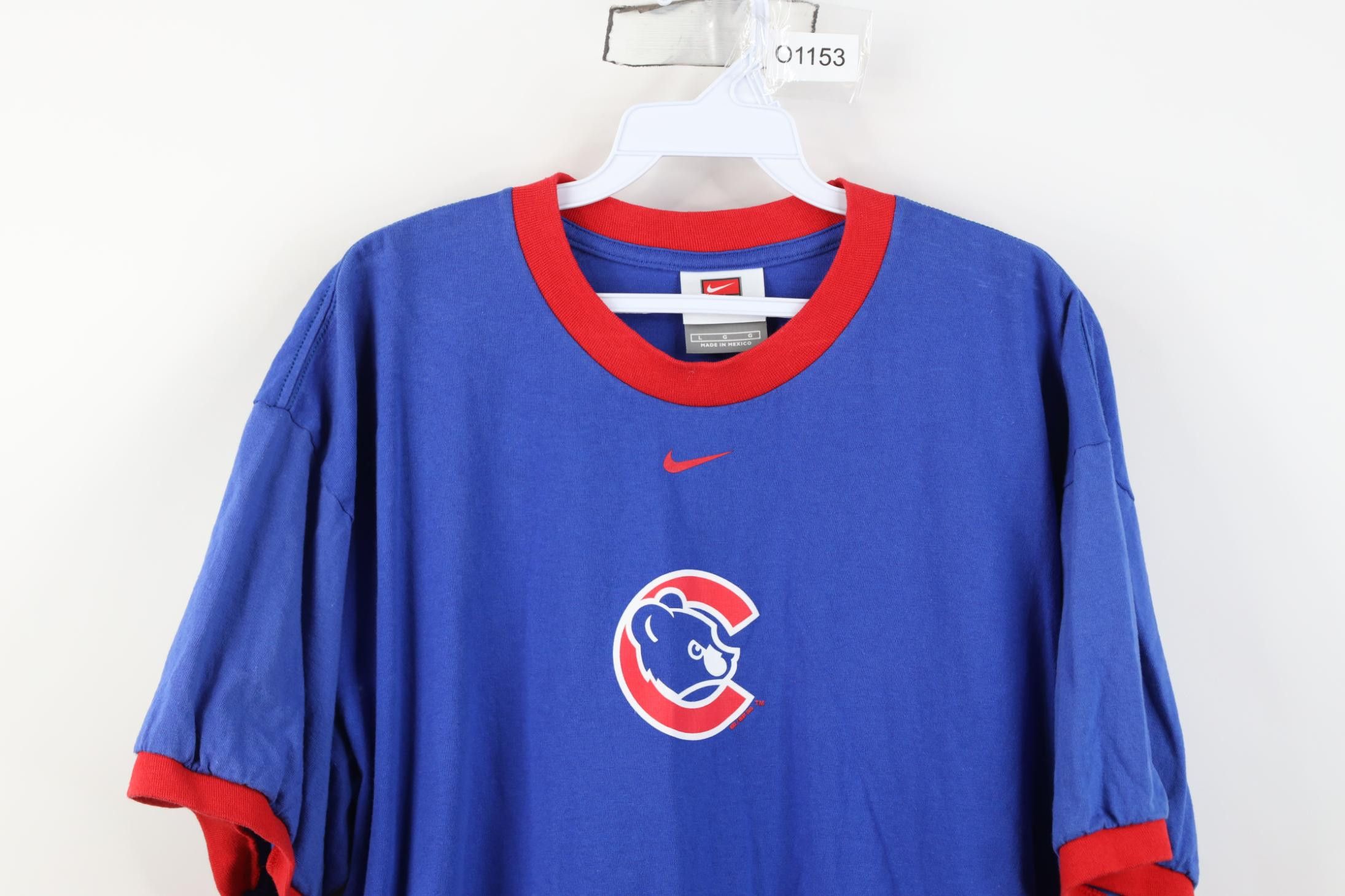 Nike Vintage Y2K Nike Center Swoosh Chicago Cubs Ringer T-Shirt Size US L / EU 52-54 / 3 - 2 Thumbnail