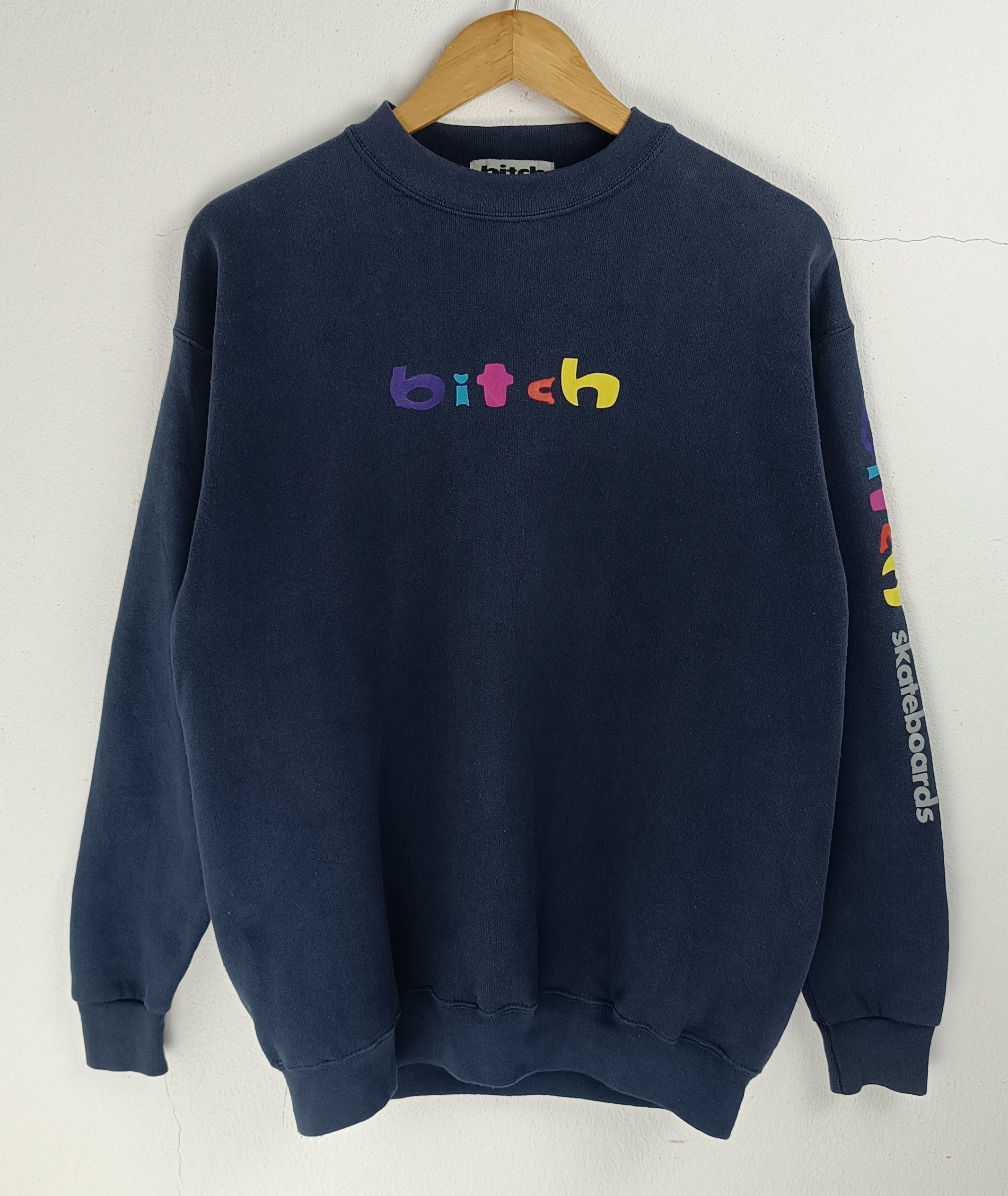 Vintage RARE🔥VINTAGE 90'S BITCH SKATEBOARD SWEATER Size US M / EU 48-50 / 2 - 3 Thumbnail