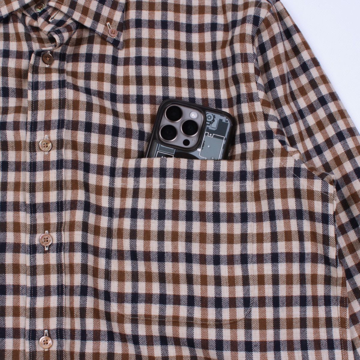 Aquascutum × Vintage Aquascutum Vintage Wool Plaid Long Sleeve Button Shirt Size US L / EU 52-54 / 3 - 4 Thumbnail