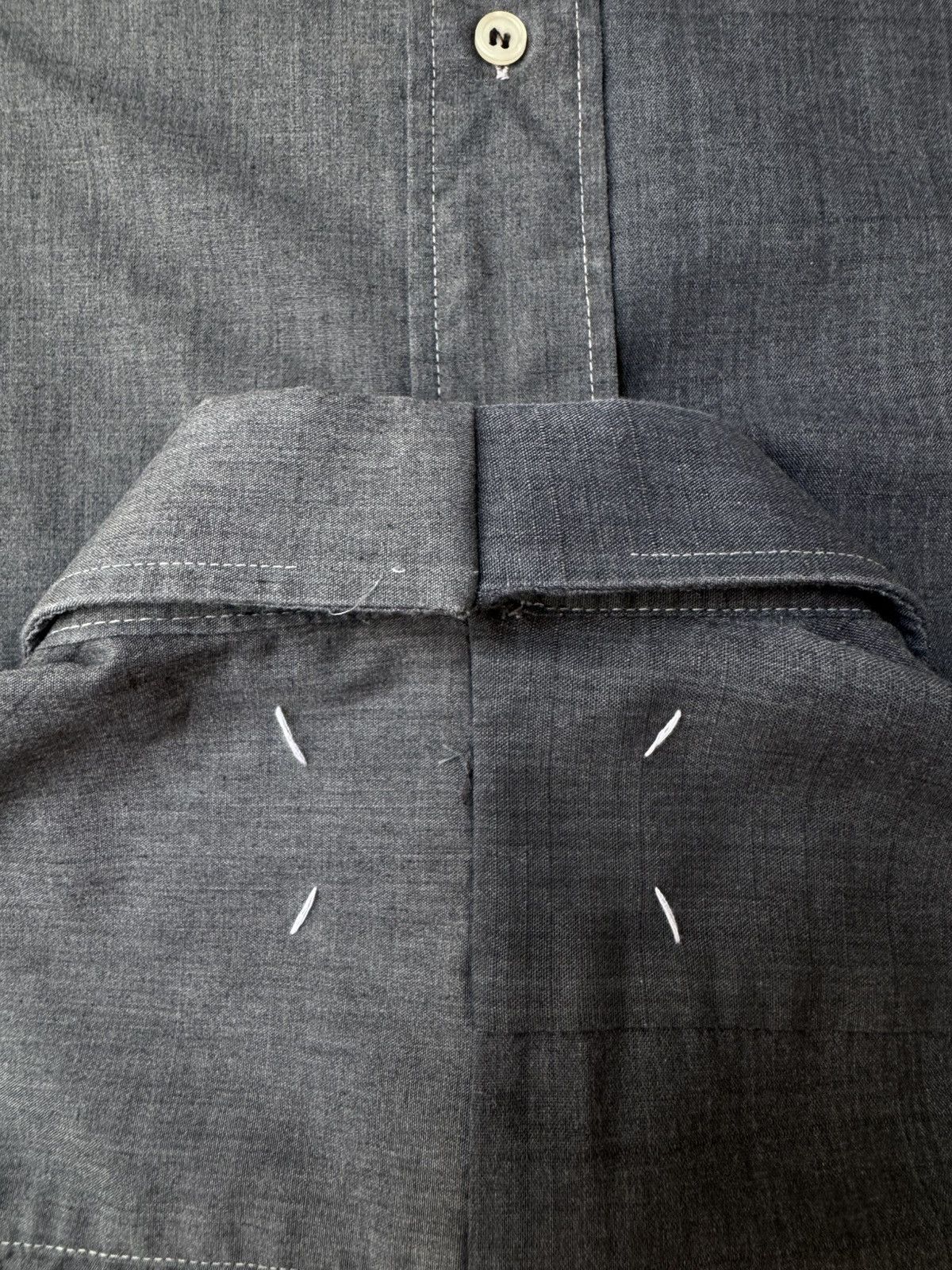 Maison Margiela Maison Martin Margiela SS03 Artisanal Grey Docking Shirt Size US M / EU 48-50 / 2 - 8 Thumbnail