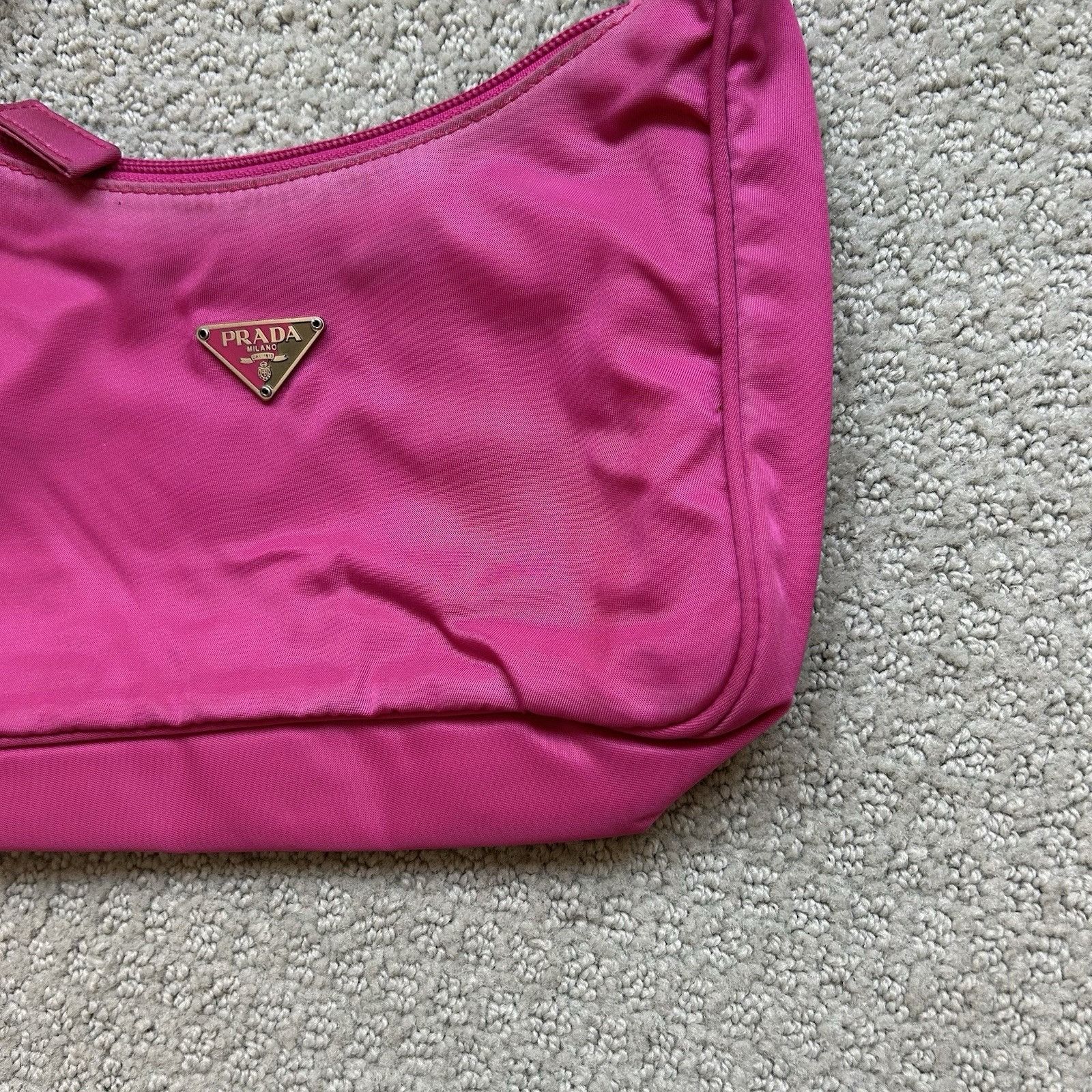 Prada Authentic Prada Pink Nylon Tessuto Messenger Mini Hobo Bag Y Size ONE SIZE - 8 Thumbnail