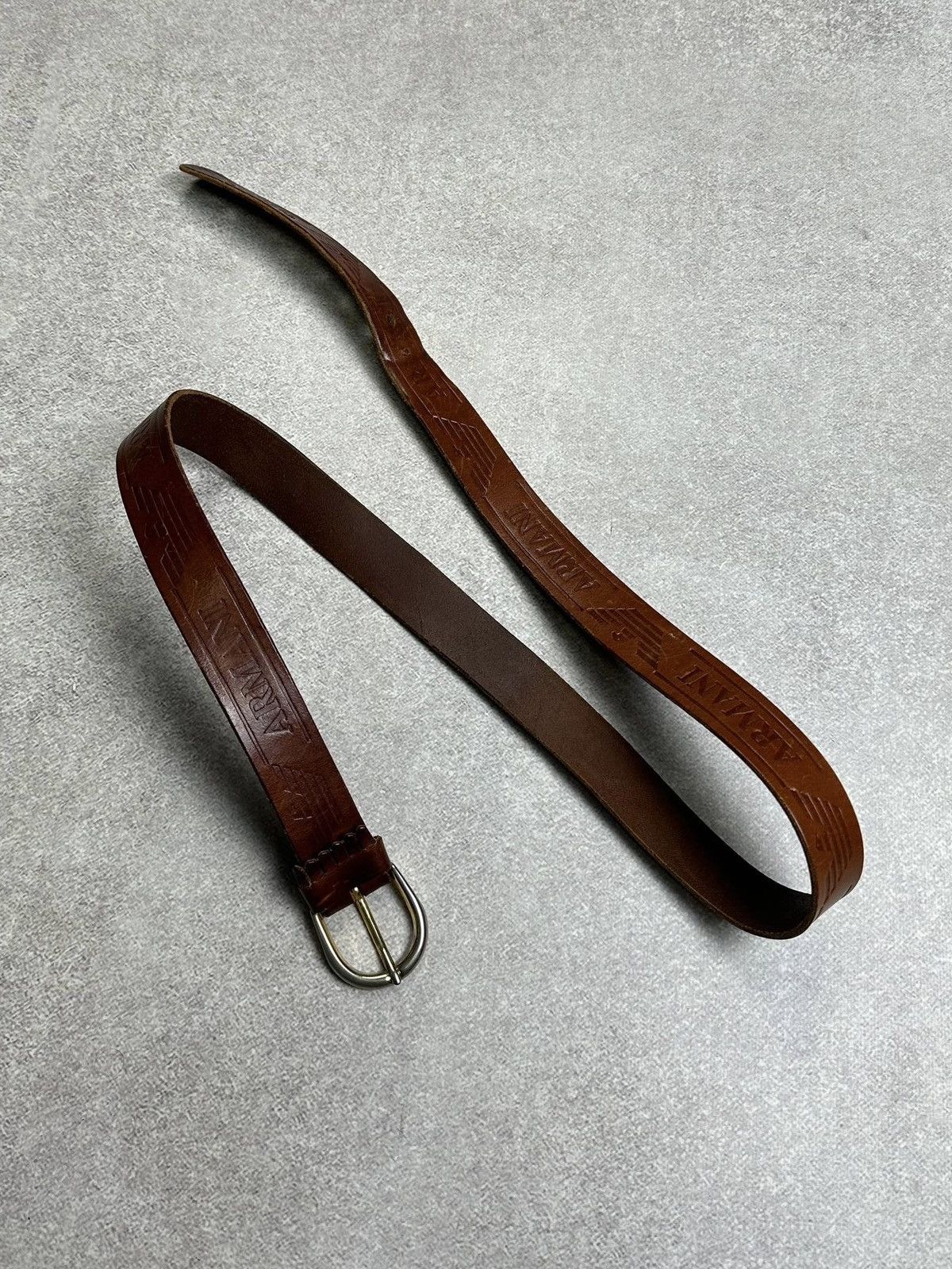 Armani Vintage Emporio Armani Y2K Leather Belt Rare Os Size ONE SIZE - 1 Thumbnail