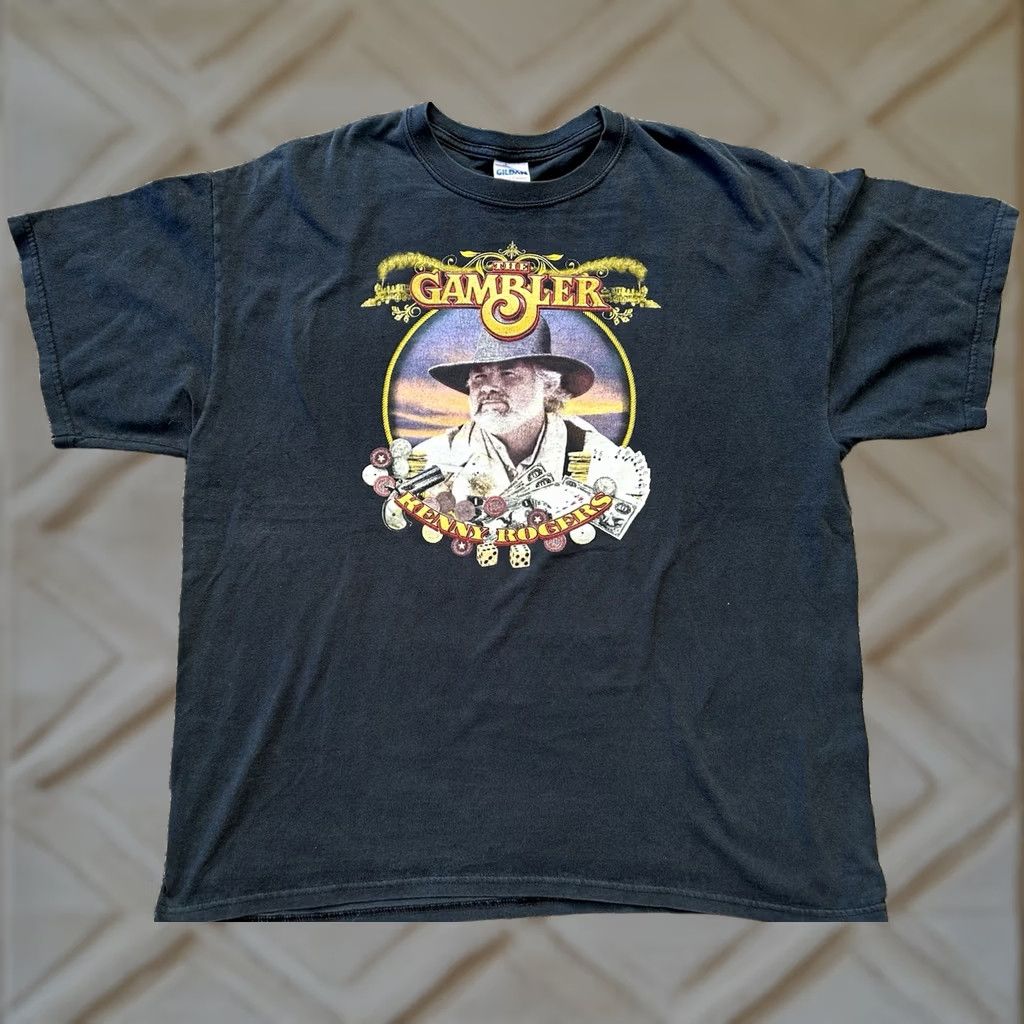 Gildan VINTAGE Kenny Rogers The Gambler Men’s T-shirt XL Black Gildan Shirt Adults XL Black 70s 80s Music Mens Size US XL / EU 56 / 4 - 1 Thumbnail
