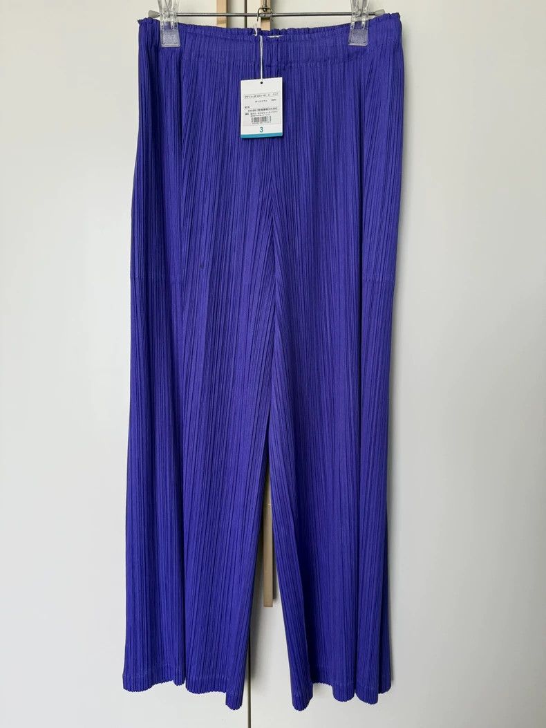Issey Miyake Issey Miyake size:3 Purple versatile straight-leg pants Size 31" - 2 Thumbnail