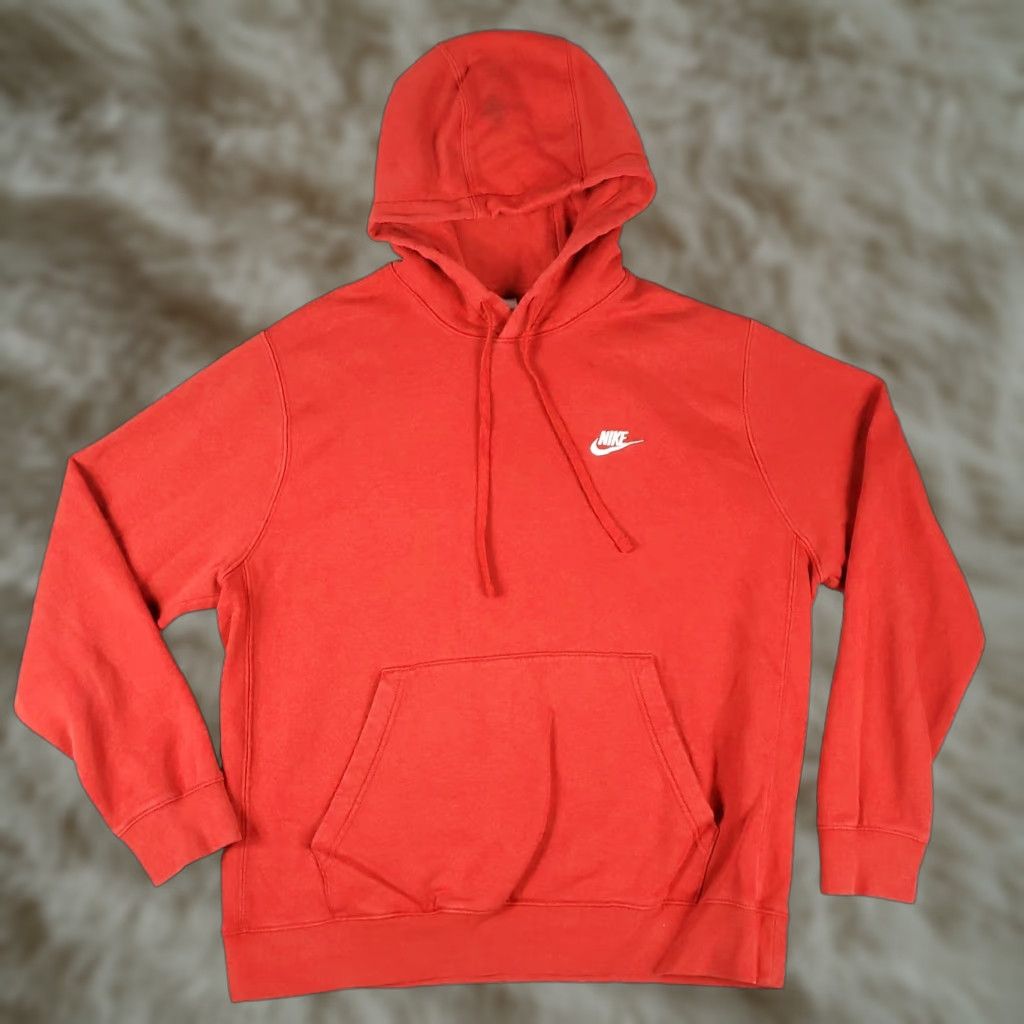 Nike Nike Hoodie Mens L Red Swoosh Pullover Sweatshirt - Mock Neck, Lace Up, Cotton Blend, Fleece, Logo, Regular Fit, All Seasons, Sports, Casual Size US L / EU 52-54 / 3 - 1 Thumbnail