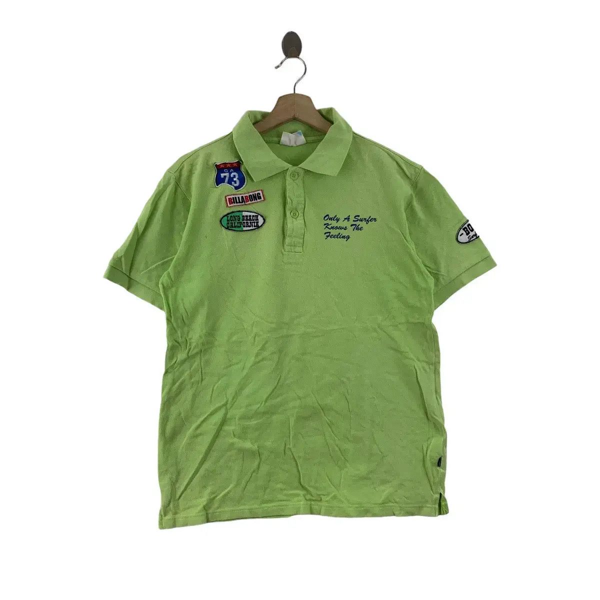 Billabong Vintage BILLABONG SURF Patchwork Green Polo Tee Shirt Top Size US L / EU 52-54 / 3 - 1 Thumbnail