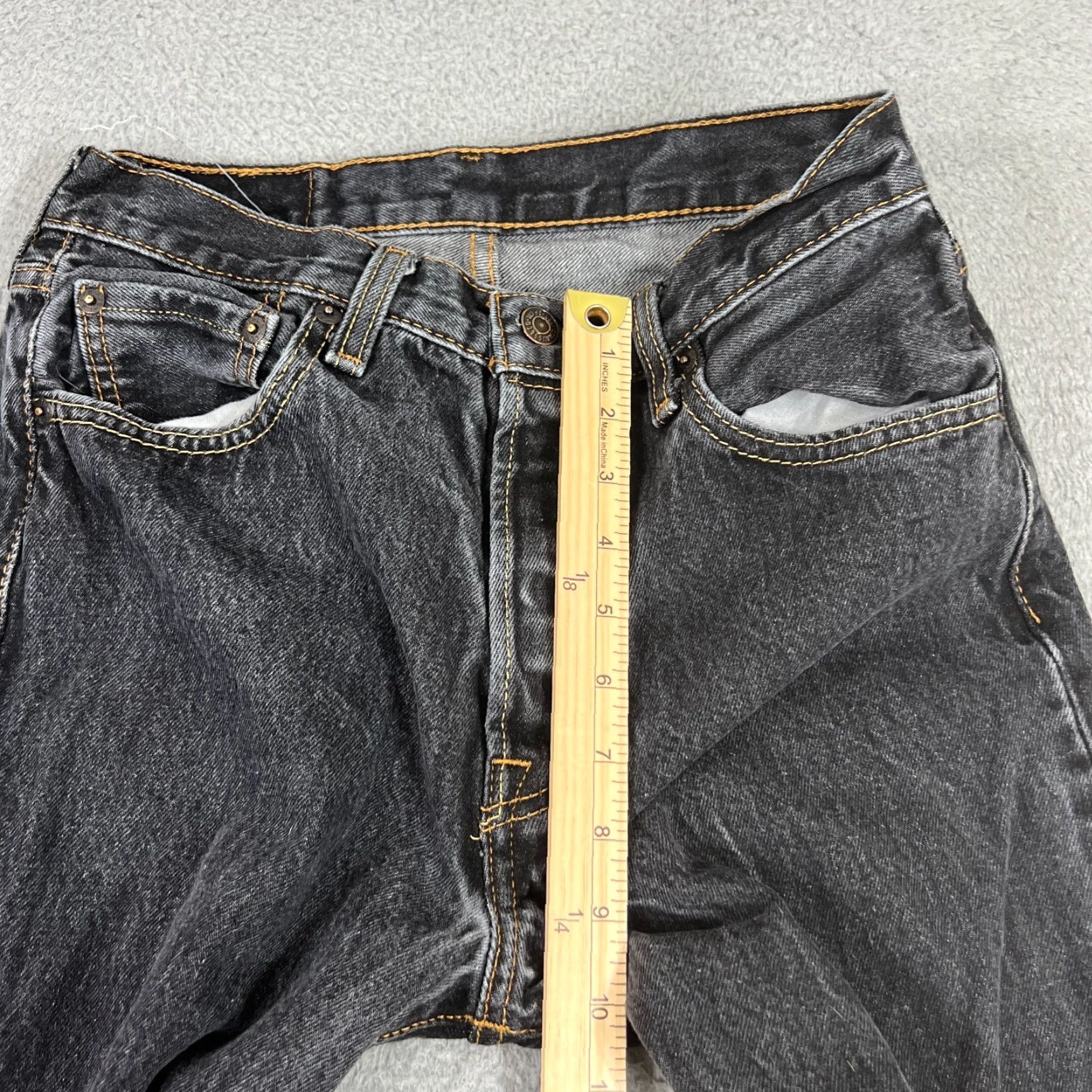 Levi's Levi's 501 Jeans Men 29x28 Black Denim Straight Leg Button Fly Casual Pants Size US 29 - 5 Thumbnail