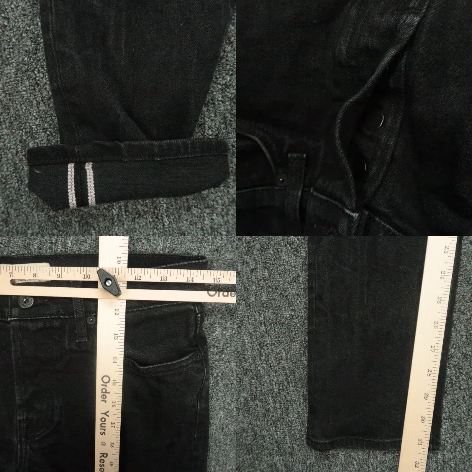 Vintage BALDWIN Jeans Men 30x32 Black Raw Slim Selvedge Straight 5 Pocket 10-Character Version? Size US 30 / EU 46 - 8 Thumbnail