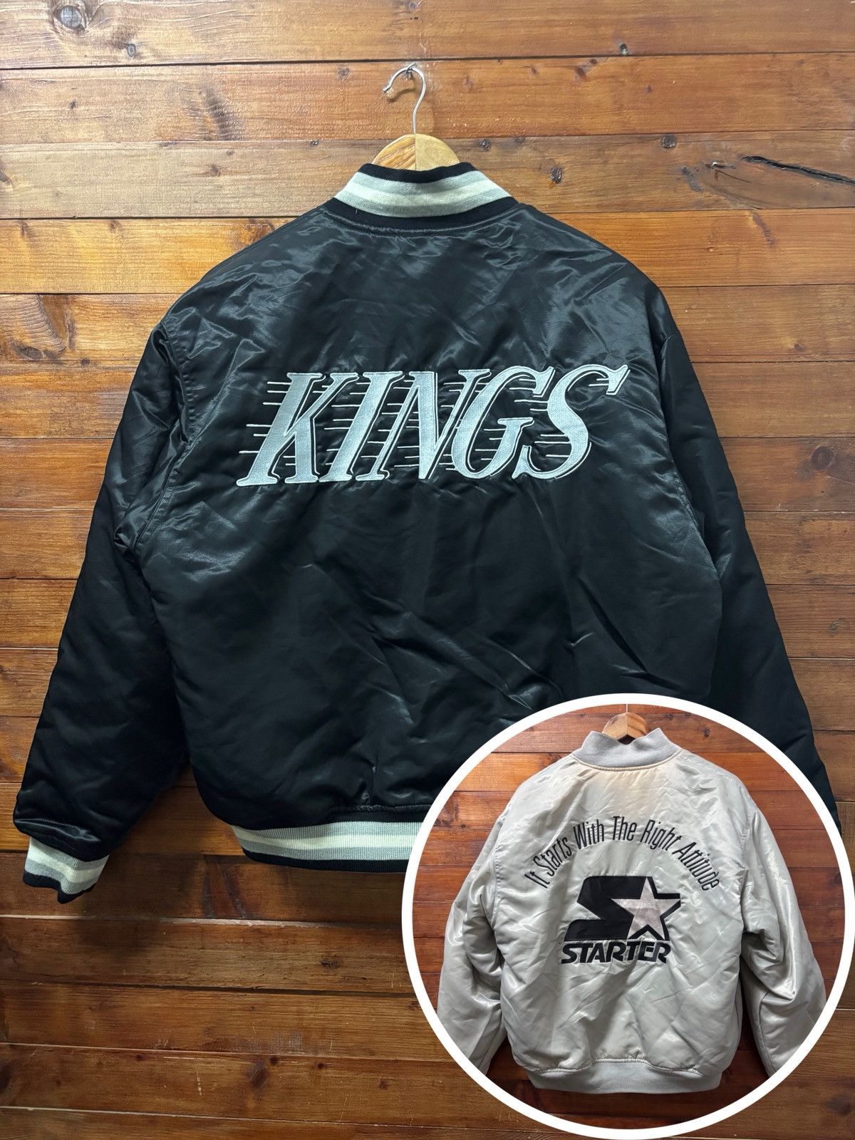 NHL Vintage 90s stater los angeles king reversible satin jacket Size US L / EU 52-54 / 3 - 1 Thumbnail