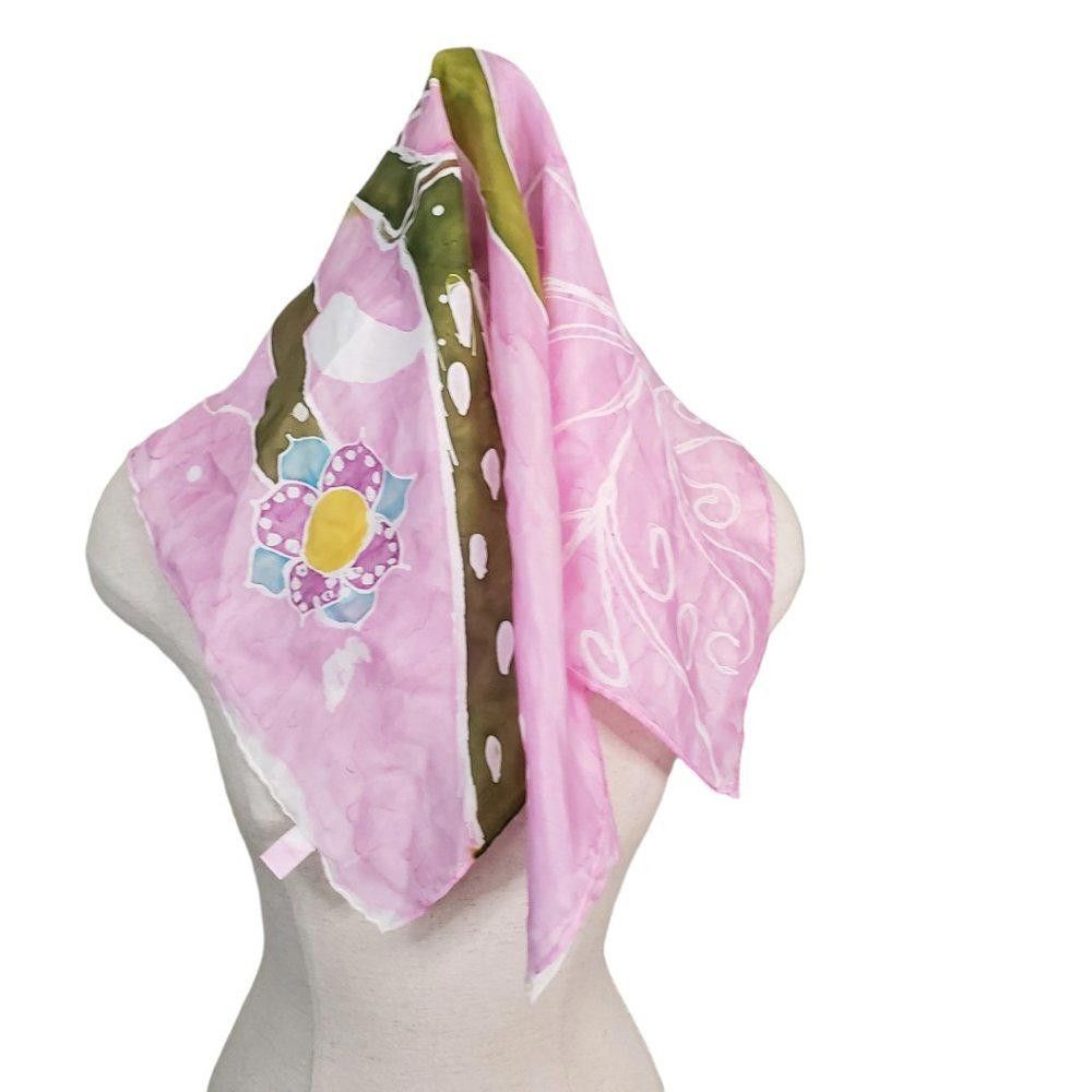 Designer CT848 Pink Ladies Vintage Silk Neck Scarf Size ONE SIZE - 2 Thumbnail