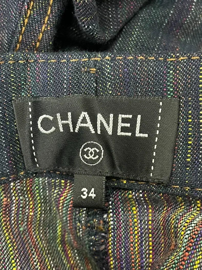 Chanel Chanel Dark blue denim wide-leg trousers Size 42" / US 20 - 4 Thumbnail