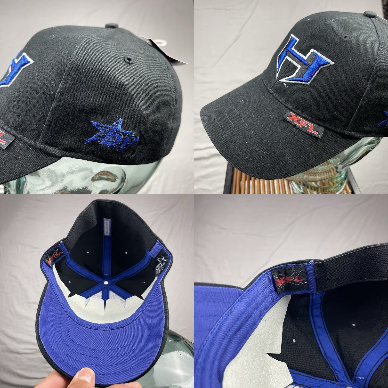 Drew VINTAGE Drew Pearson Hitmen Hat Cap Mens Fitted Stretch Black XFL Baseball Cap Men One Size Black City Sports Adjustable, Breathable, Stretch Size US M / EU 48-50 / 2 - 8 Thumbnail