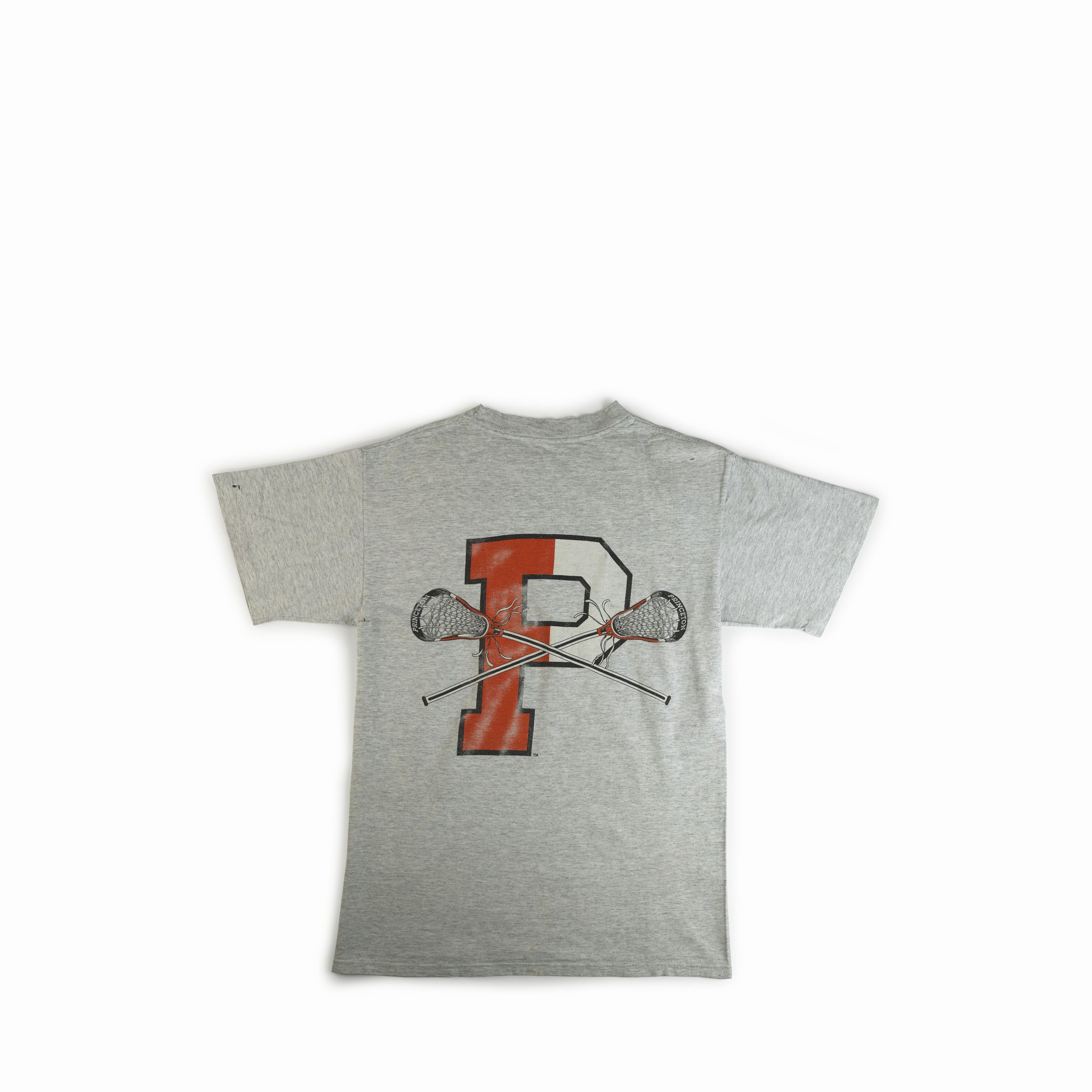 Vintage Vintage 1990's Princeton Lacrosse Thrashed Tee Shirt Size US M / EU 48-50 / 2 - 2 Thumbnail