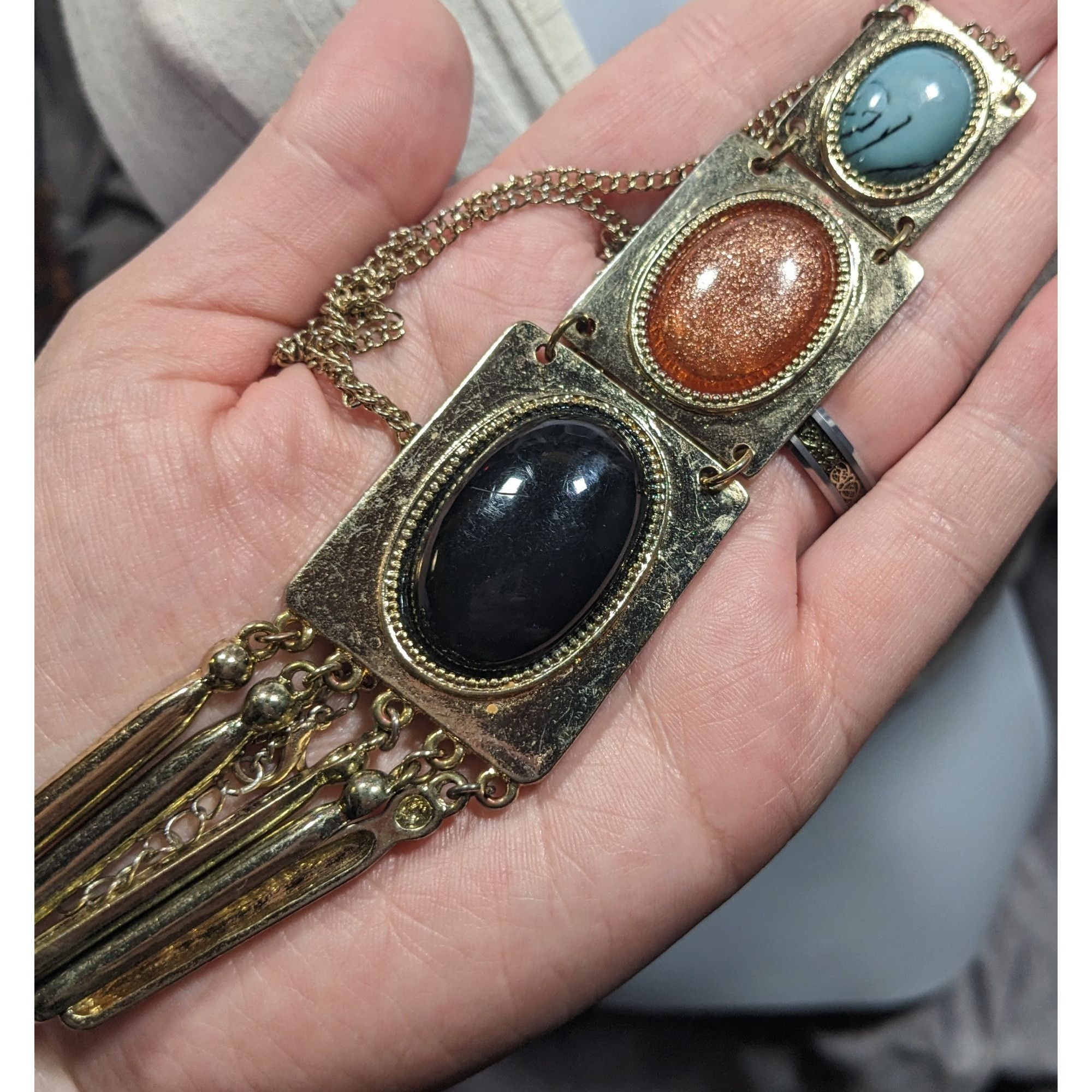 Other Vintage Southwestern Pendant Necklace With Faux Stone Caboch Size ONE SIZE - 7 Thumbnail