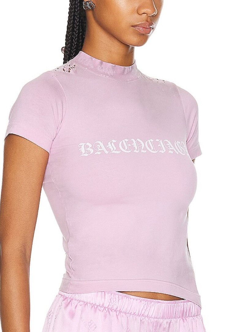 Balenciaga Balenciaga Gothic Type T-Shirt Pink Size S / US 4 / IT 40 - 4 Thumbnail