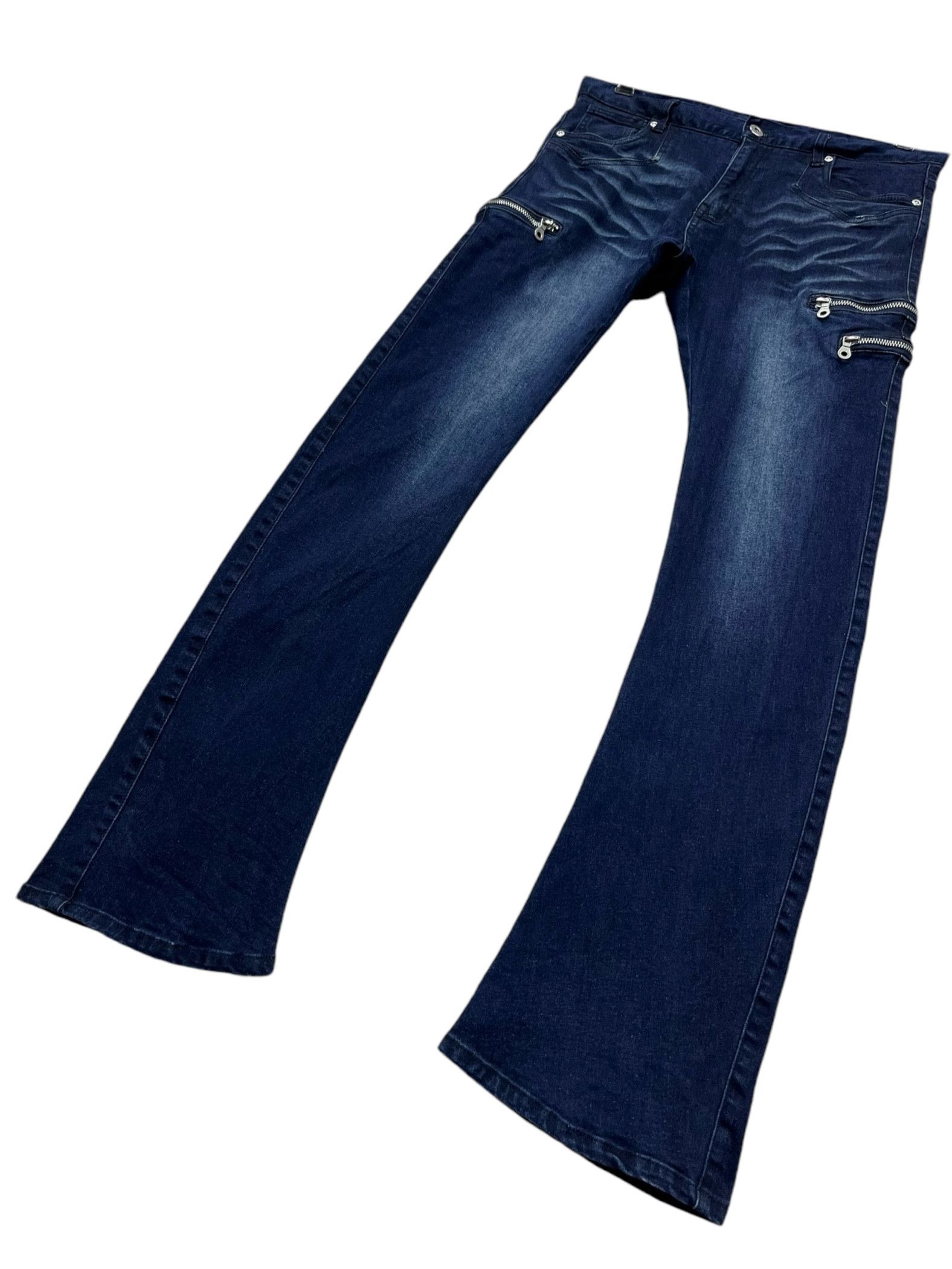 Blue Blue Japan 🔥FYE🔥BIKE*STAR Grunge Punk Multi-zipper FLARE Pants Size US 30 / EU 46 - 5 Thumbnail