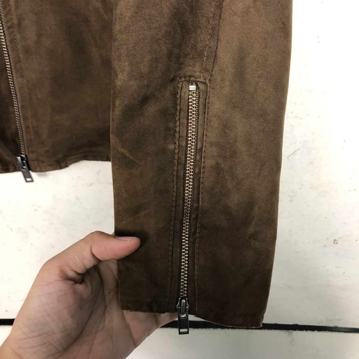 Japanese Brand 🔥CROPPED SUEDE SOFT JACKET DOUBLE COLLAR UNIQLO ISSEY MIYAKE Size US S / EU 44-46 / 1 - 17 Thumbnail