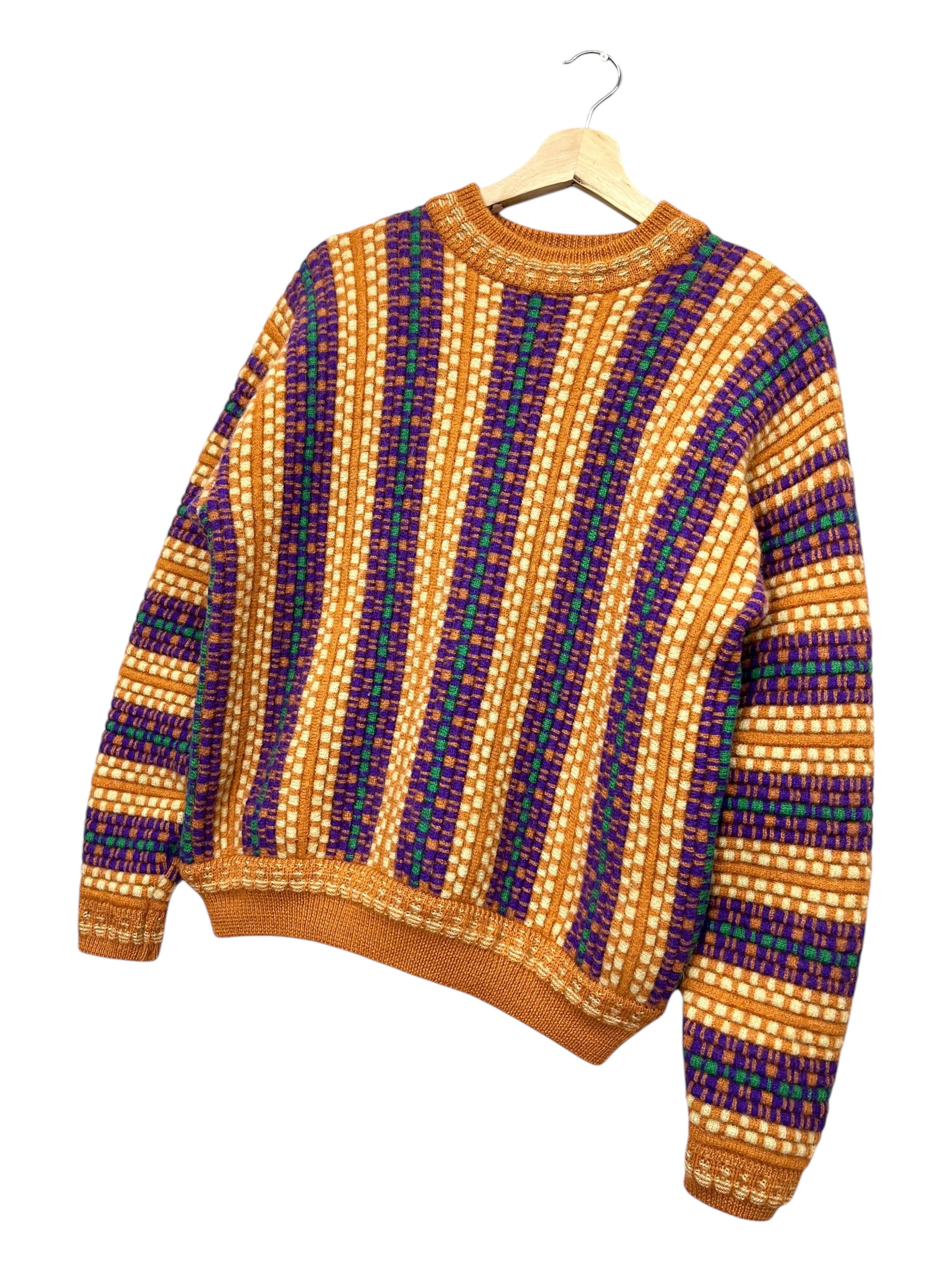 Aran Isles Knitwear 🔥Vintage RAVE’S Wool Knitwear Vertical Stripes Coogi Style Size US M / EU 48-50 / 2 - 4 Thumbnail