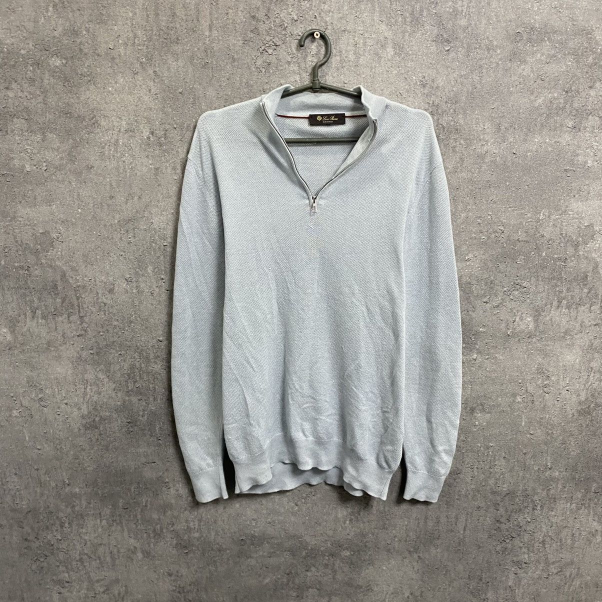 Loro Piana Cotton Quarter Zip Sweater Jumper