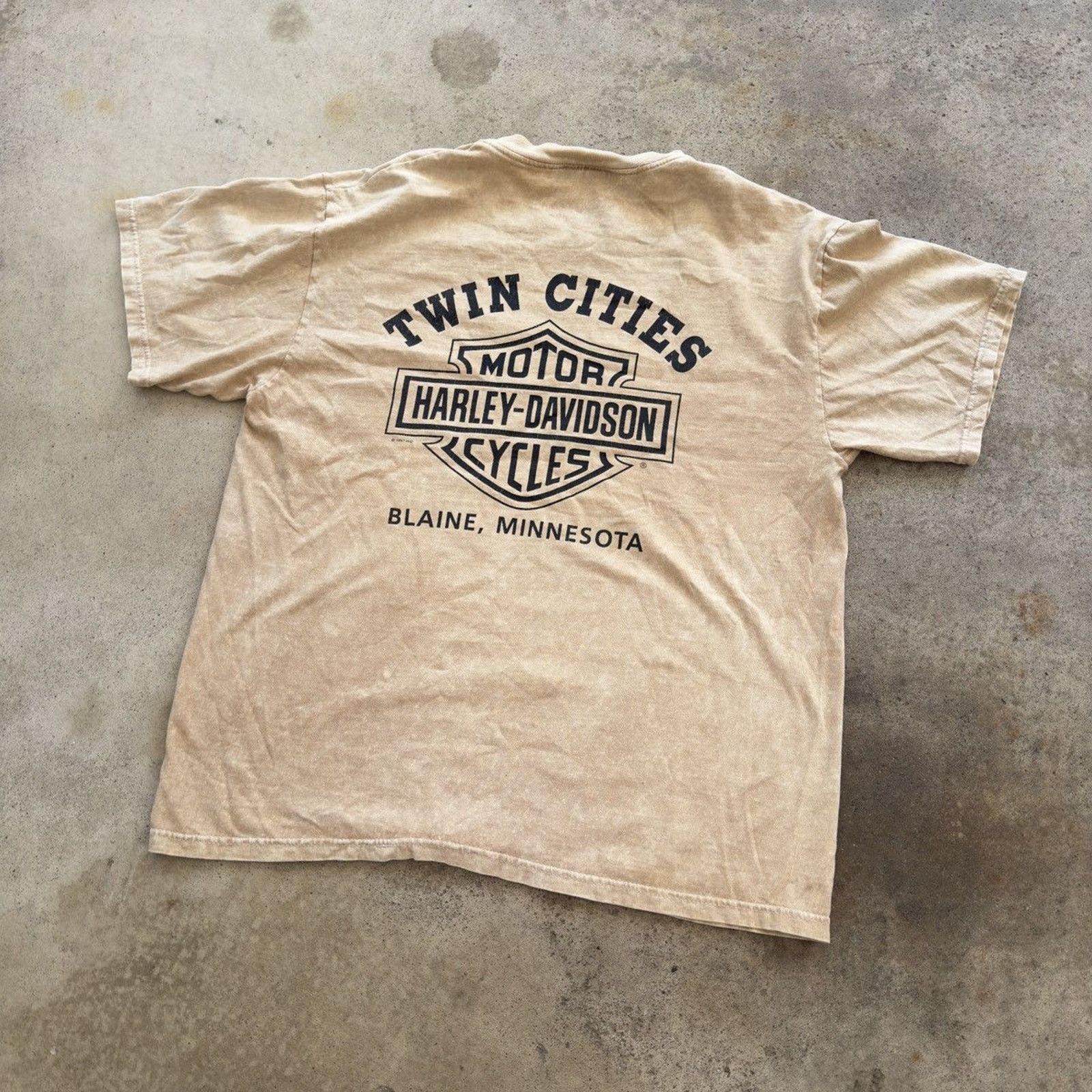 Harley Davidson Harley Faded Beige Logo Shirt ERD Grunge Chrome WCC Biker Size US L / EU 52-54 / 3 - 12 Thumbnail