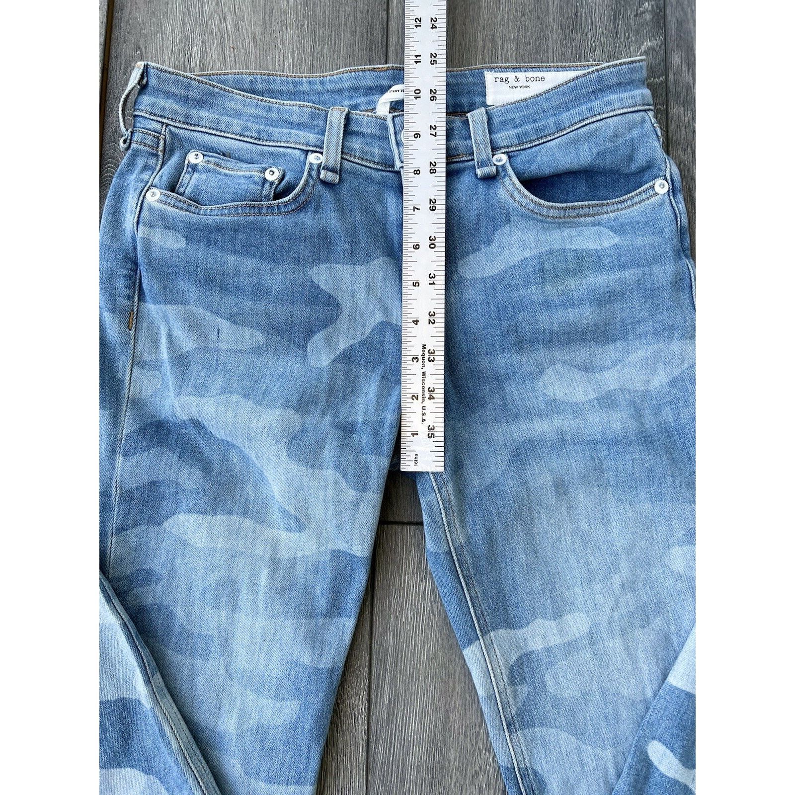 Rag & Bone Rag & Bone Cate Faded Camo Ankle Skiny Jeans size 26 A000323 Size 26" / US 2 / IT 38 - 9 Thumbnail