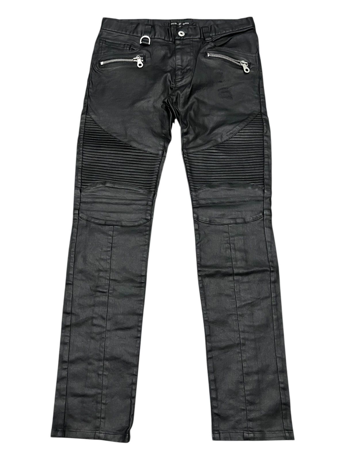Japanese Brand × NO ID × Vintage No Id Japan Waxed Skinny Biker Pants Size US 30 / EU 46 - 1 Thumbnail