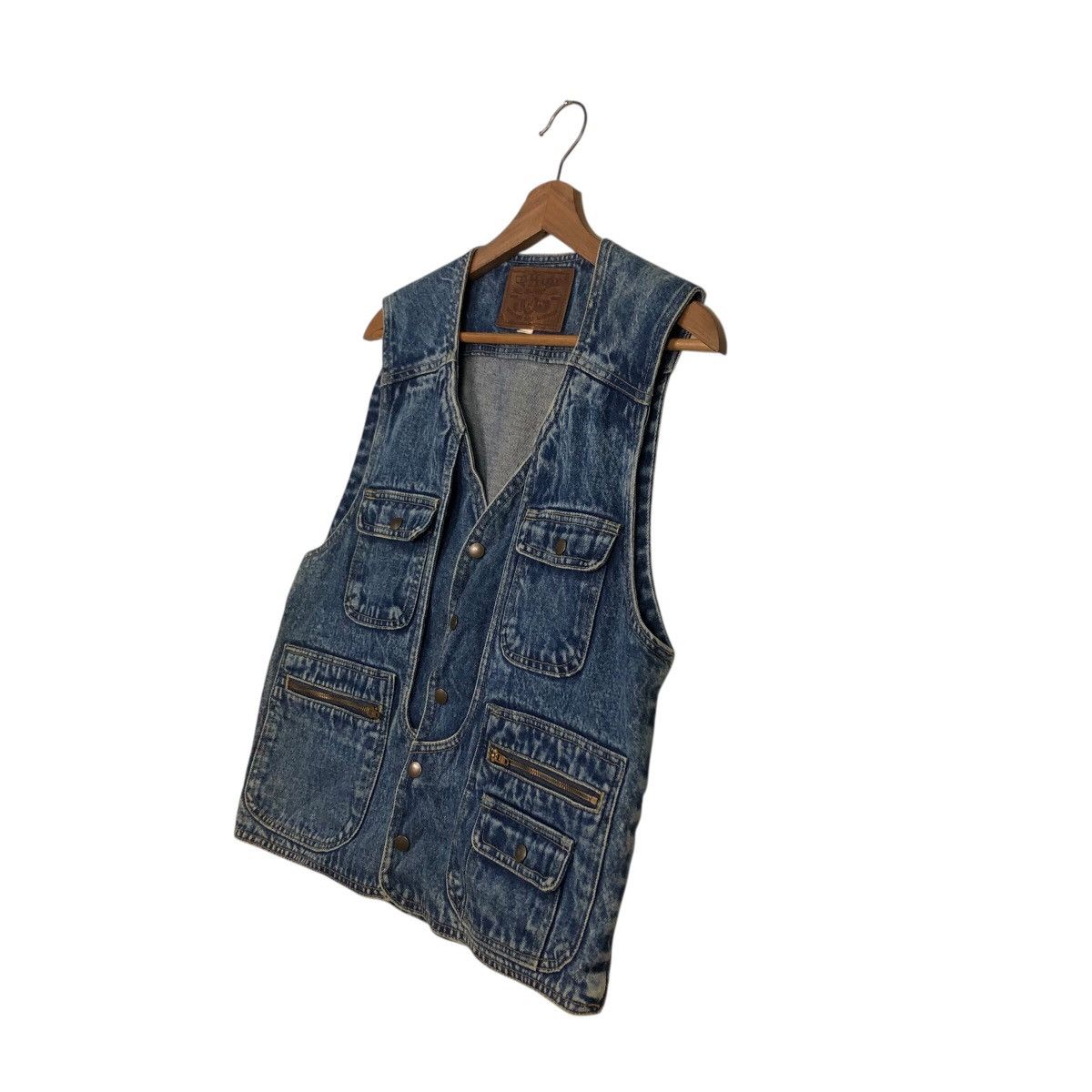 Japanese Brand 📌Vintage Denim Trucker Jacket Tank Top Blue Chaser Size US M / EU 48-50 / 2 - 3 Thumbnail
