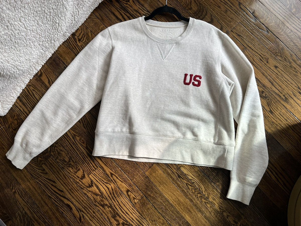 Visvim Oatmeal Crewneck College Sweatshirt, size 5 CUSTOM CROP Size US L / EU 52-54 / 3 - 11 Thumbnail