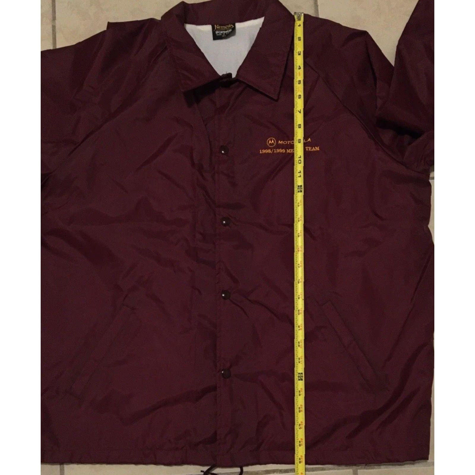 Apple VINTAGE Motorola Worker Jacket XL Men Windbreaker Red Blue Striped 90s 80s Grunge Internet Telecommunication Computer USA USA 90s Wireless Size US XL / EU 56 / 4 - 6 Thumbnail